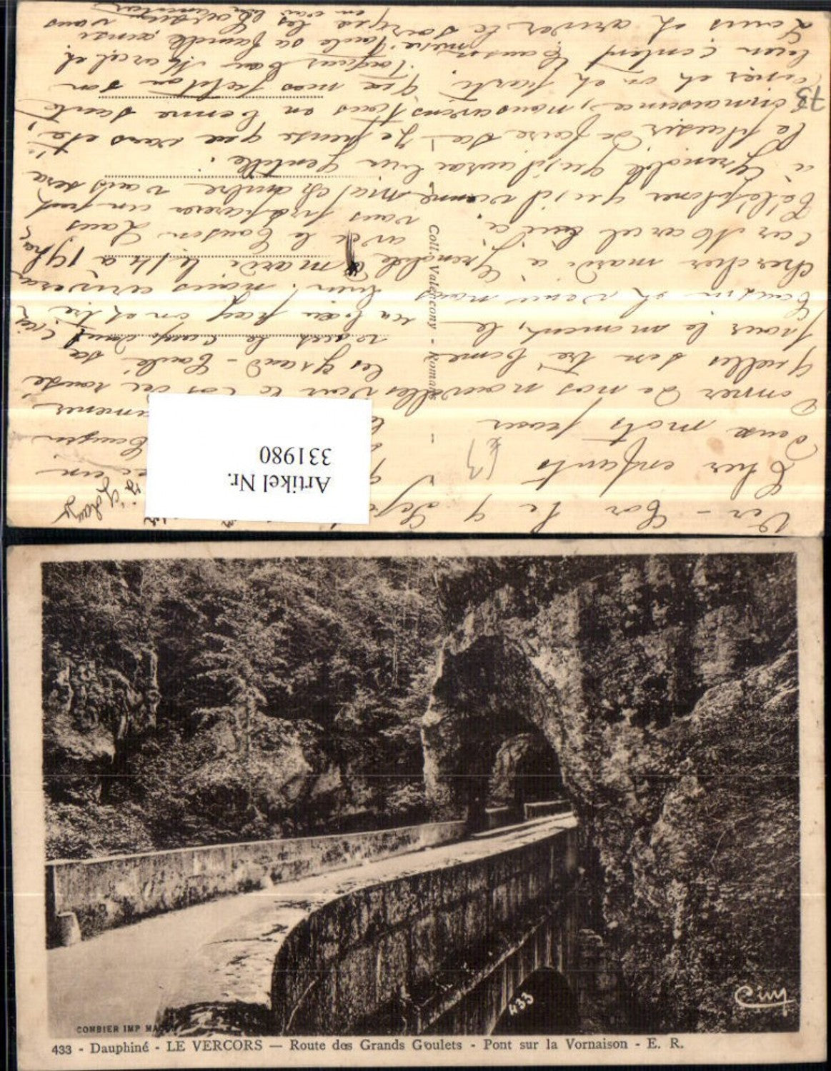 331980,Rhone-Alpes Drome Dauphine Route des Grand Coulets Pont sur la Vornaison Brücke