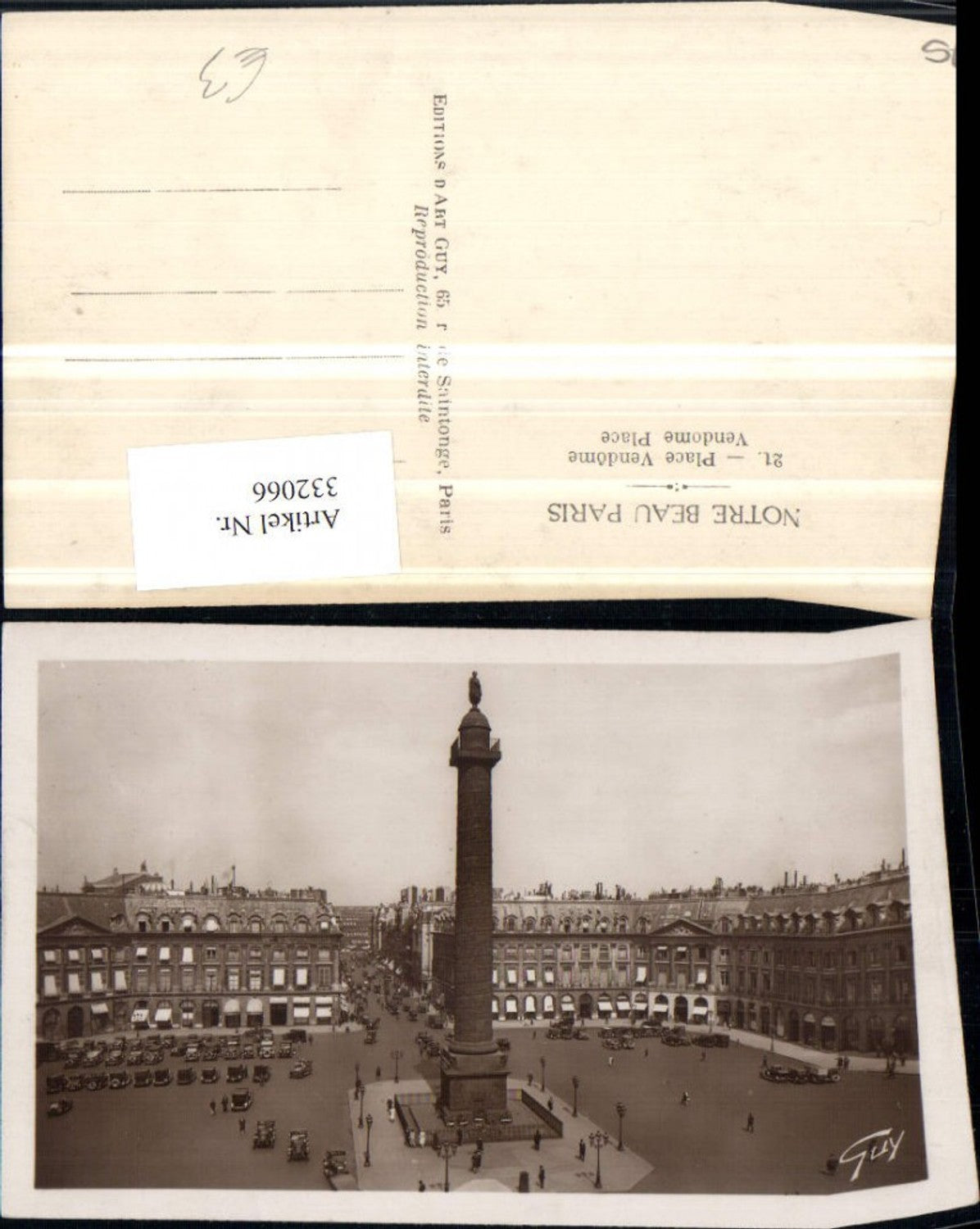 332066,Ile-de-France Paris Place Vendome Platz Säule