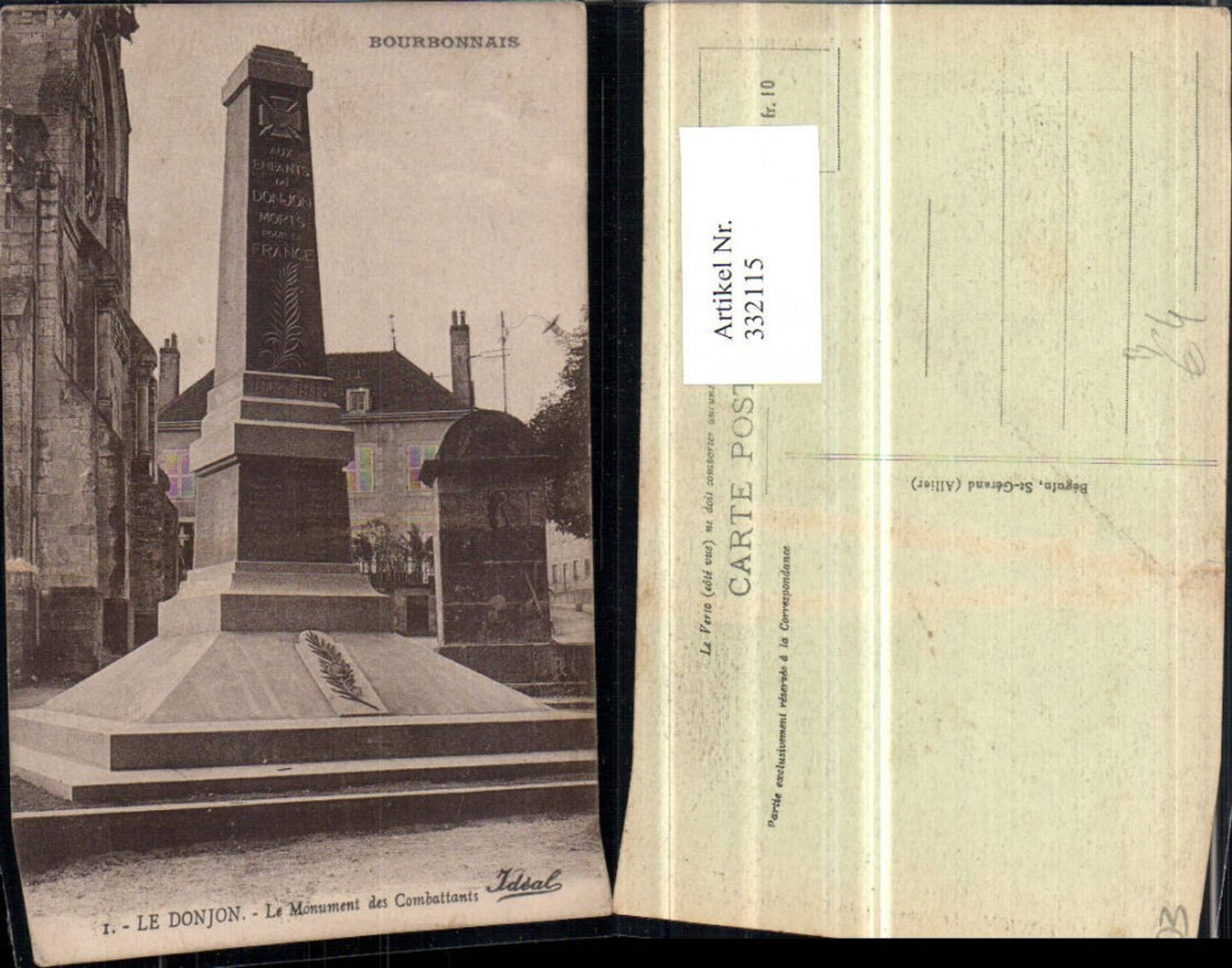 332115,Auvergne Allier Le Donjon Le Monument des Combattants