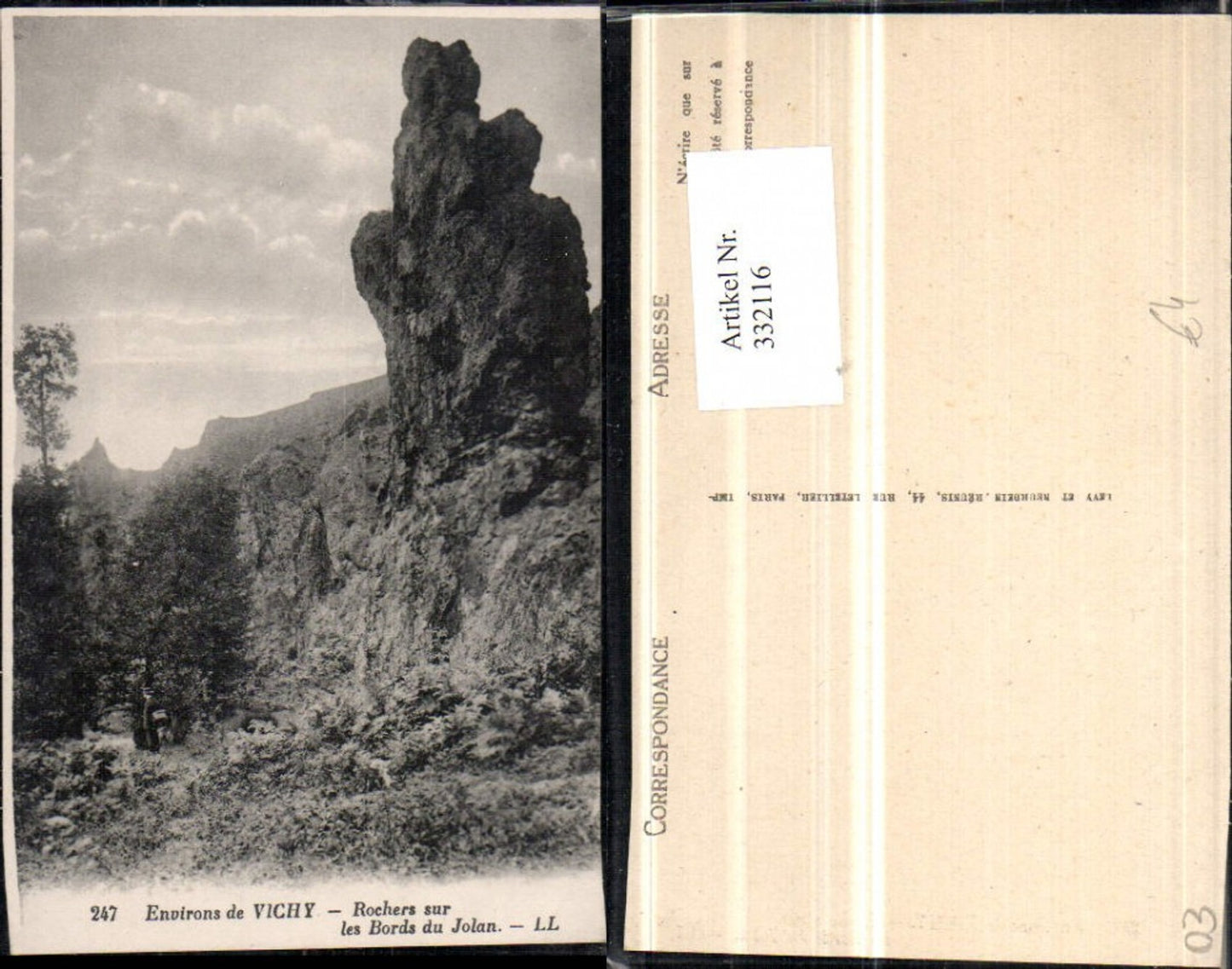 332116,Auvergne Allier Vichy Rochers sur les Bords du Jolan Felsen