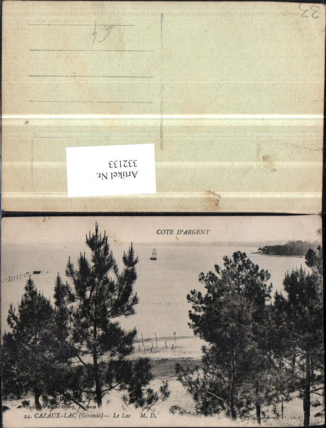 332133,Aquitanien Gironde Cazaux-Lac Le Lac See