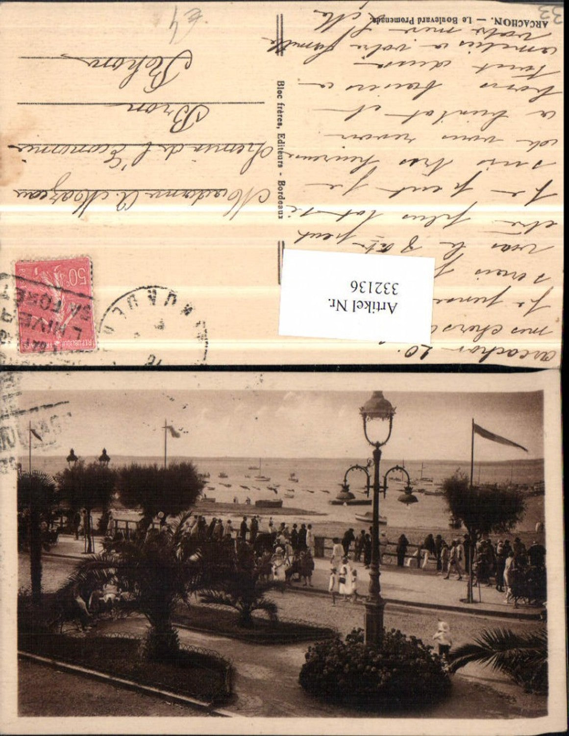 332136,Aquitanien Gironde Arcachon Le Boulevard Promenade Strand