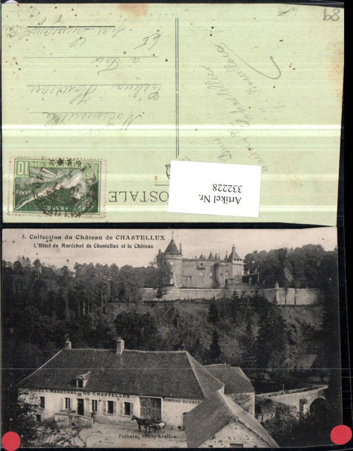 332228,Burgund Yonne Chastellux Hotel du Marechal et le Chateau Schloss