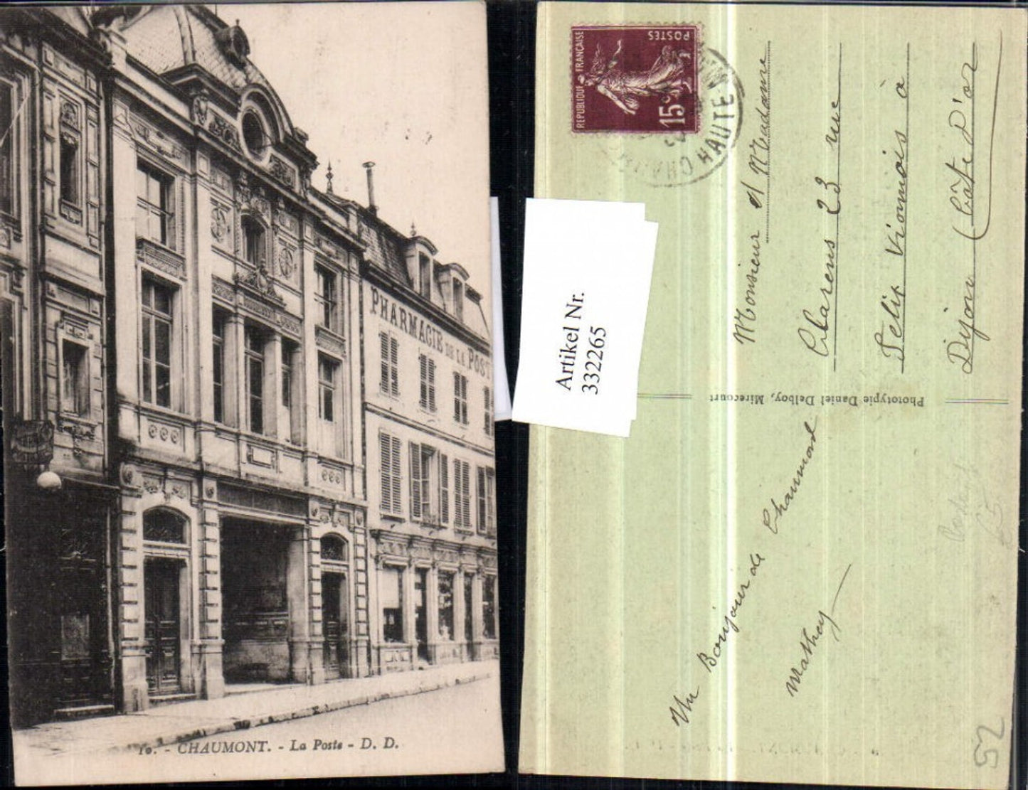 332265,Champagne-Ardenne Haute-Marne Chaumont La Poste Postamt