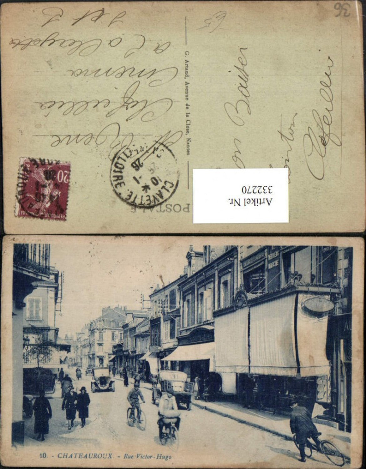 332270,Centre Indre Chateauroux Rue Victor-Hugo Straßenansicht Fahrrad