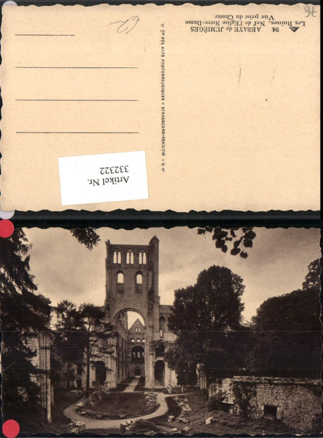 332322,Haute-Normandie Seine-Maritime Abbaye de Jumieges Ruines Nef de l'Eglise Notre-Dame