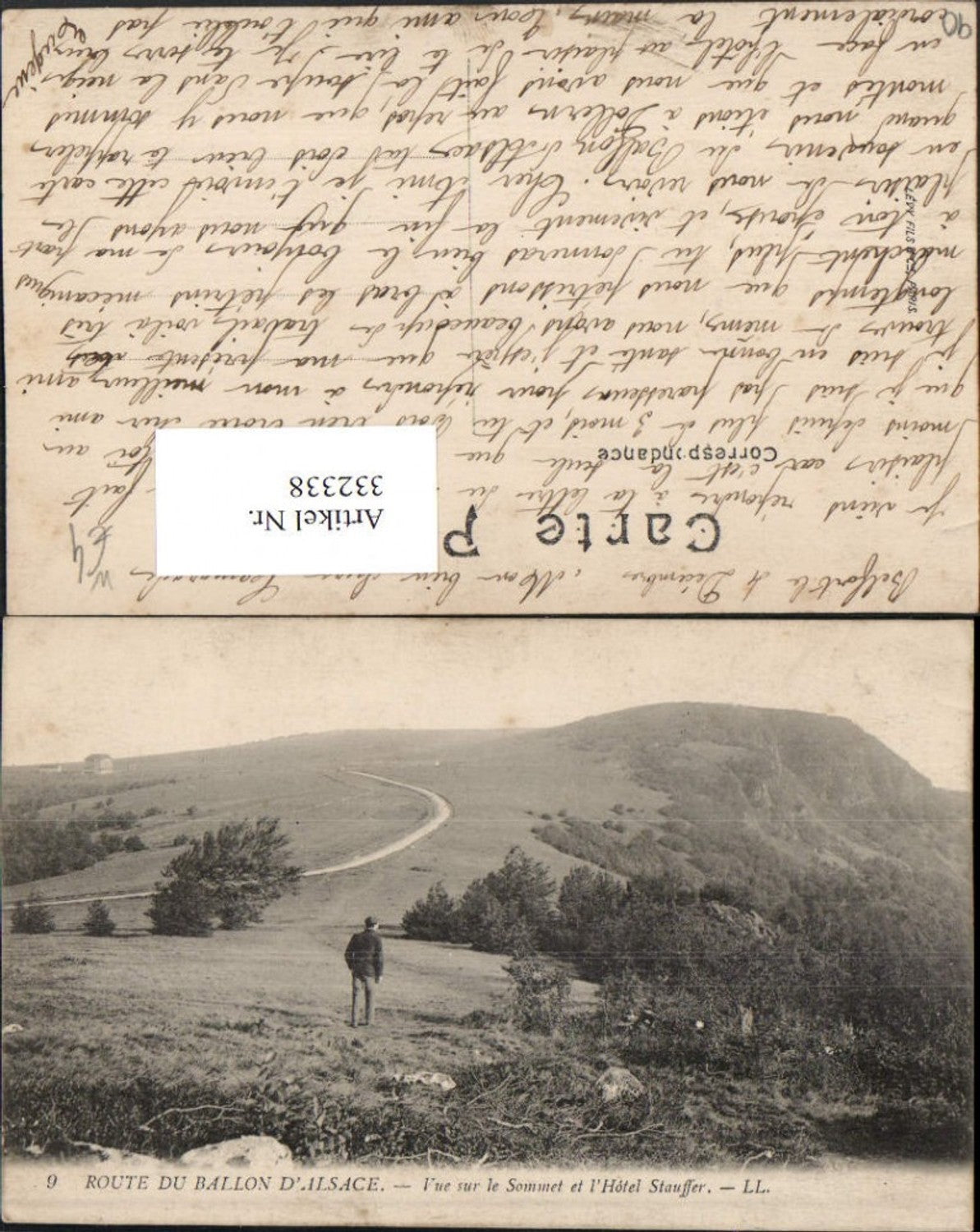 332338,Franche-Compte Territoire-de-Belfort Route Ballon d'Alsace Vue sur le Sommet et l'Hotel Stauffer