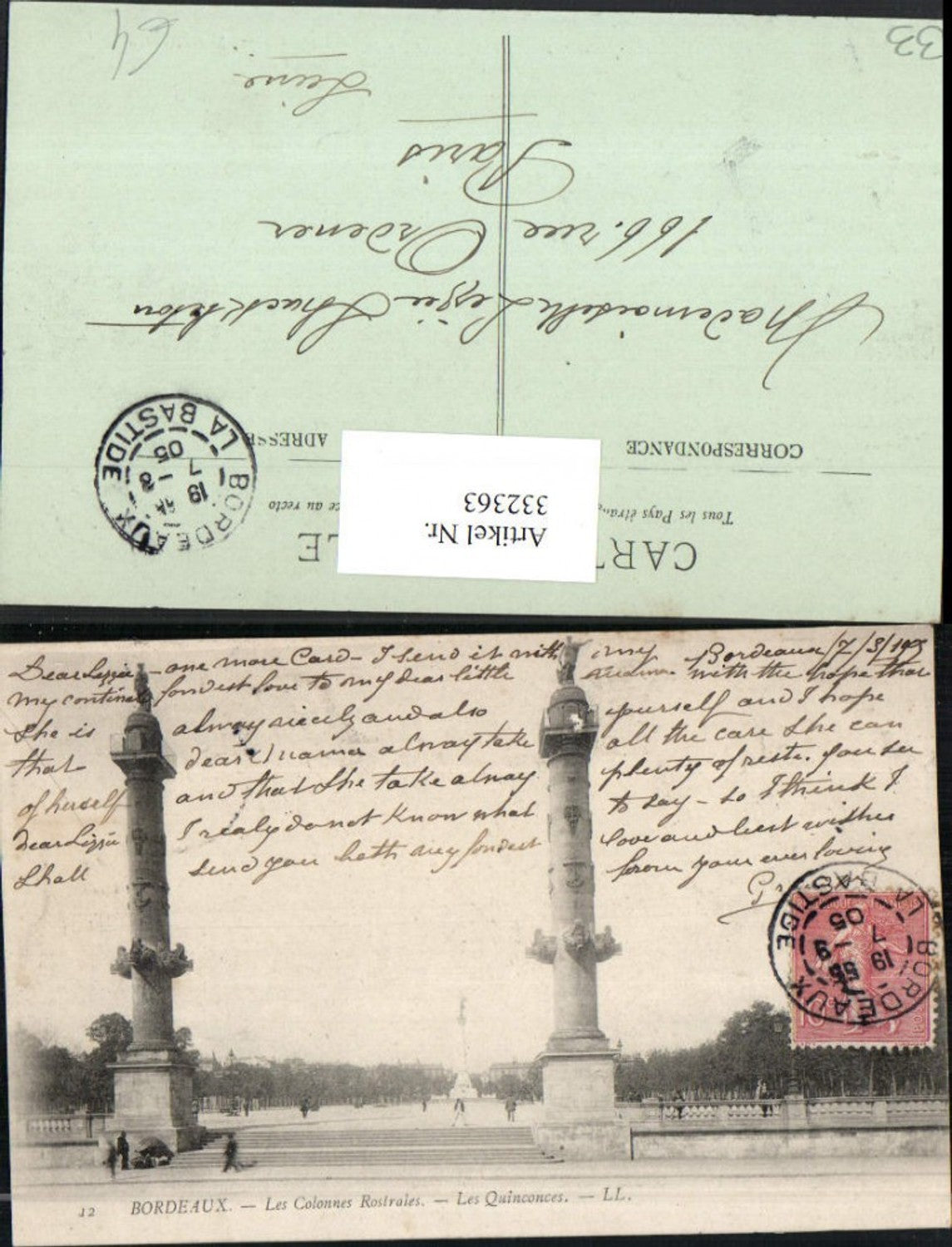 332363,Aquitanien Gironde Bordeaux Les Colonnes Rostrales Les Quinconces Säulen