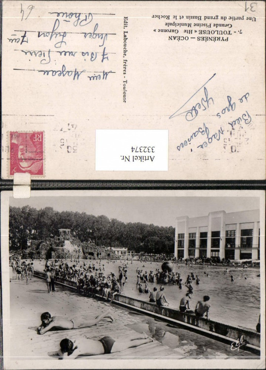 332374,Midi-Pyrenees Haute-Garonne Toulouse Grande Piscine Municipale Freibad Bademode