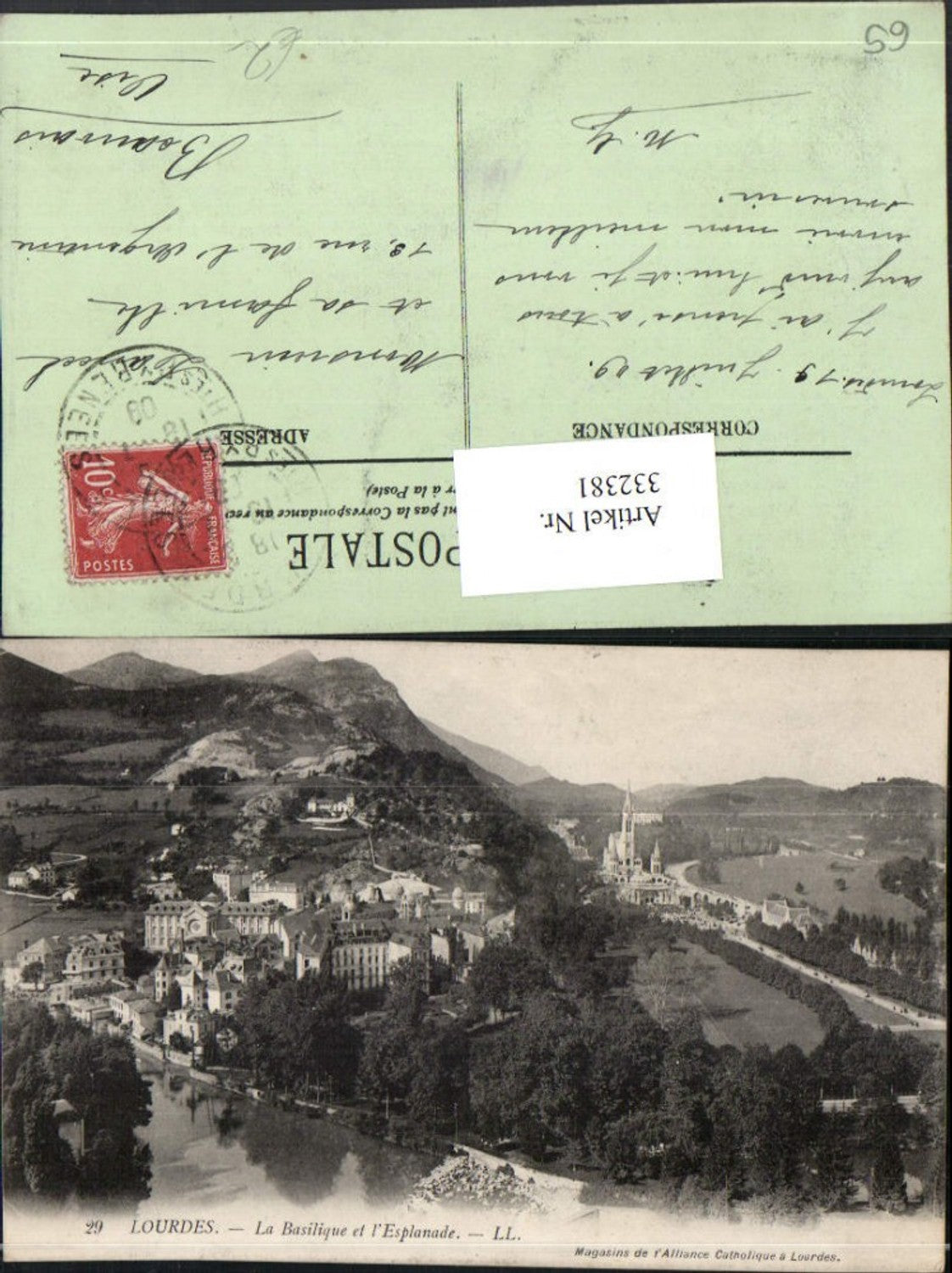 332381,Midi-Pyrenees Hautes-Pyrenees Lourdes La Basilique et l'Esplanade Totale Kirche
