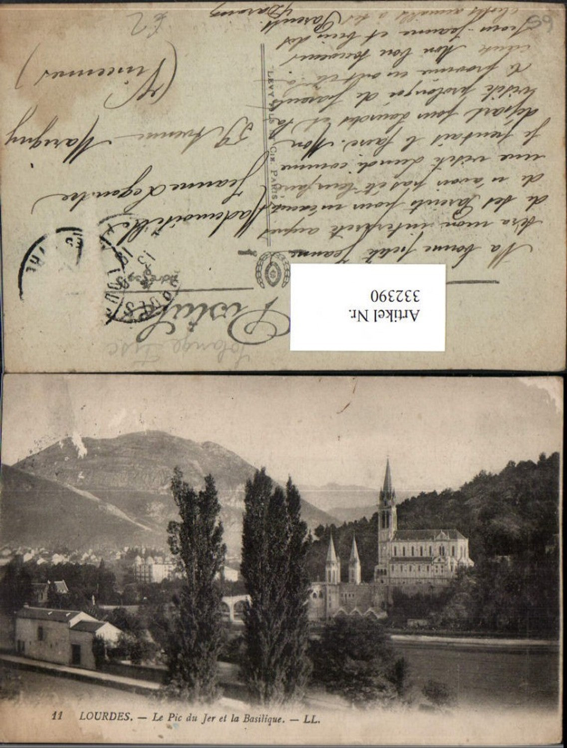 332390,Midi-Pyrenees Hautes-Pyrenees Lourdes Le Pic du Jer et la Basilique Kirche