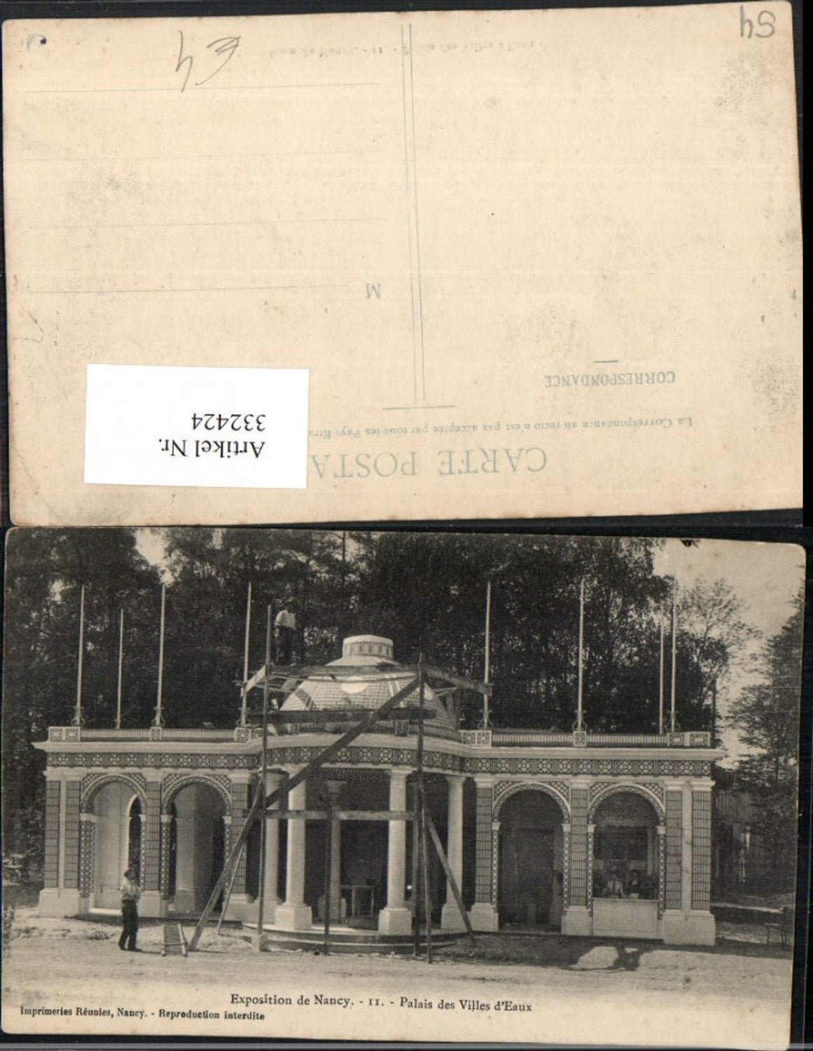332424,Lothringen Meurthe-et-Moselle Exposition de Nancy Palais des Villes d'Eaux