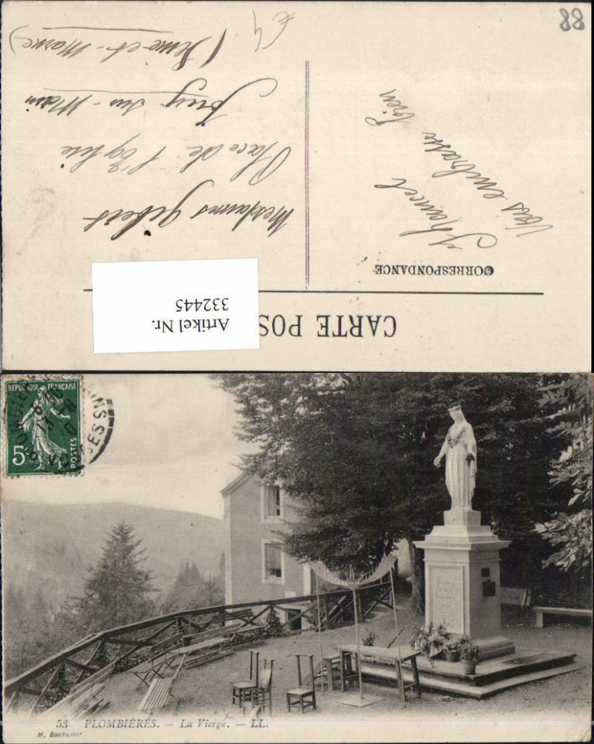 332445,Lothringen Vosges Plombieres La Vierge Marienstatue