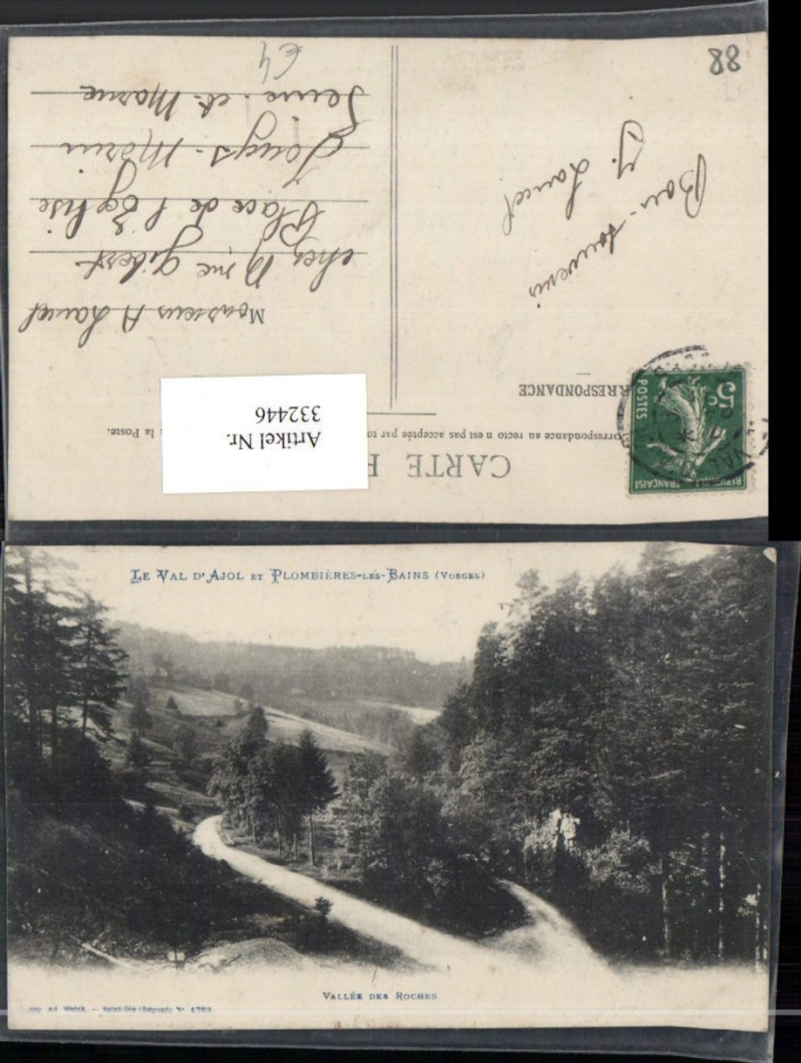 332446,Lothringen Vosges Val d'Ajol et Plombieres-les-Bains Vallee des Roches Straße