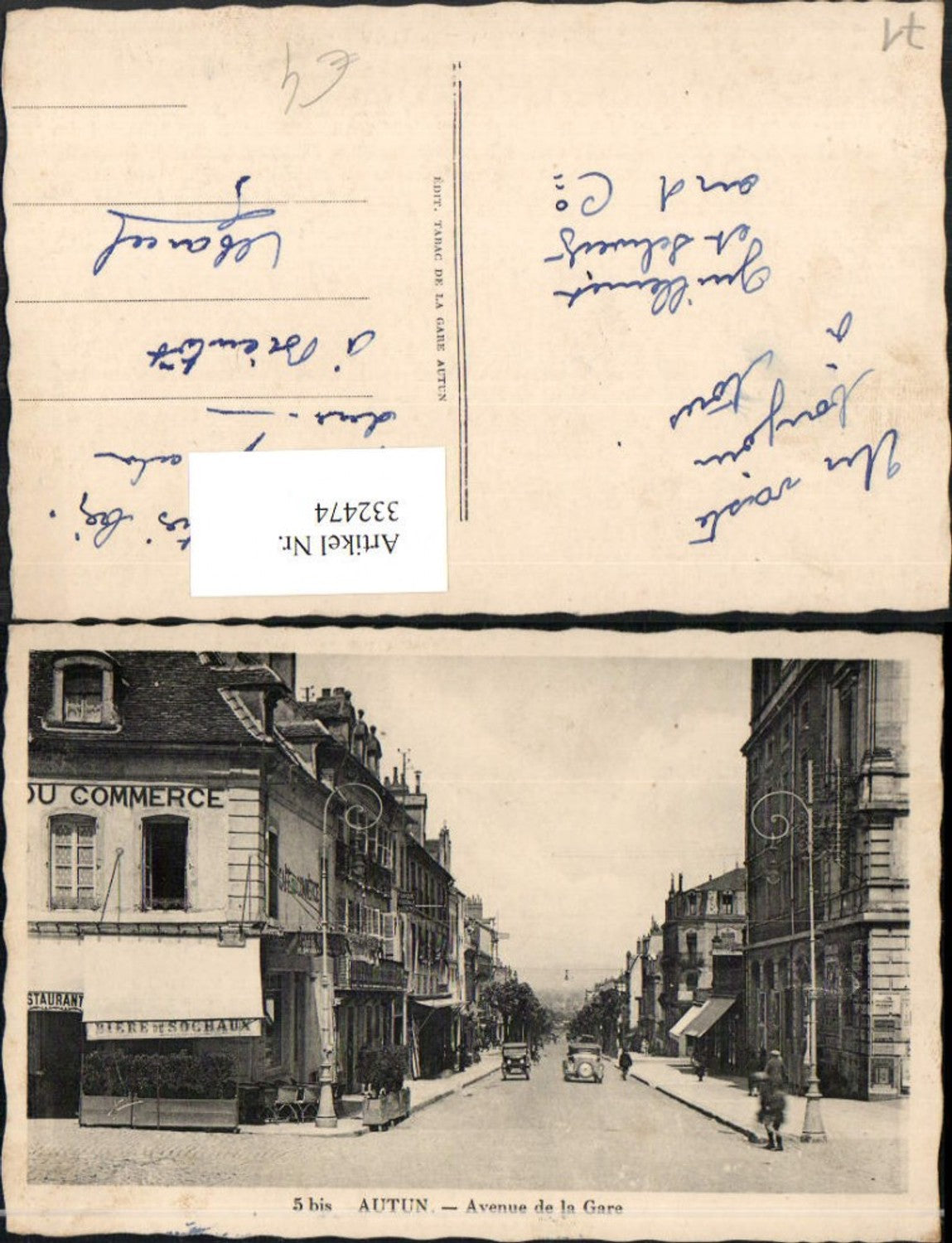 332474,Burgund Saone-et-Loire Autun Avenue de la Gare Straßenansicht Restaurant