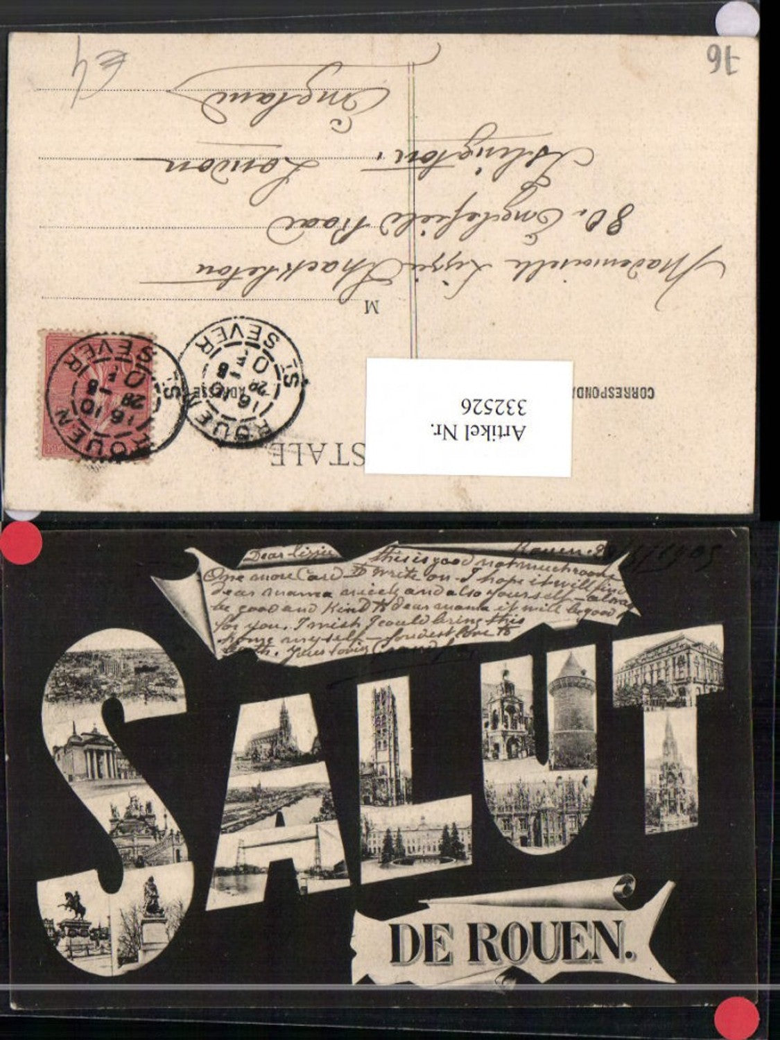 332526,Haute-Normandie Seine-Maritime Rouen Buchstaben Collage Mehrbildkarte