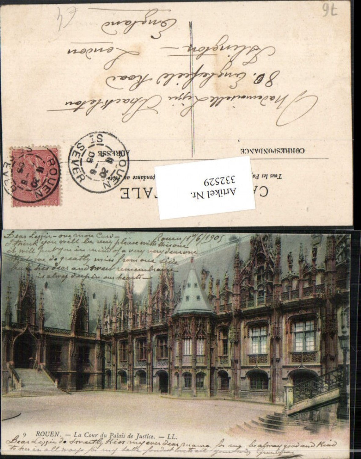 332529,Haute-Normandie Seine-Maritime Rouen La Cour du Palais de Justice Justizpalast