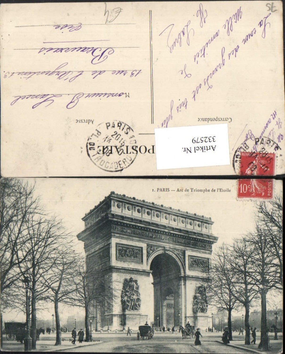 332579,Ile-de-France Paris Arc de Triomphe de l'Etoile Triumphbogen