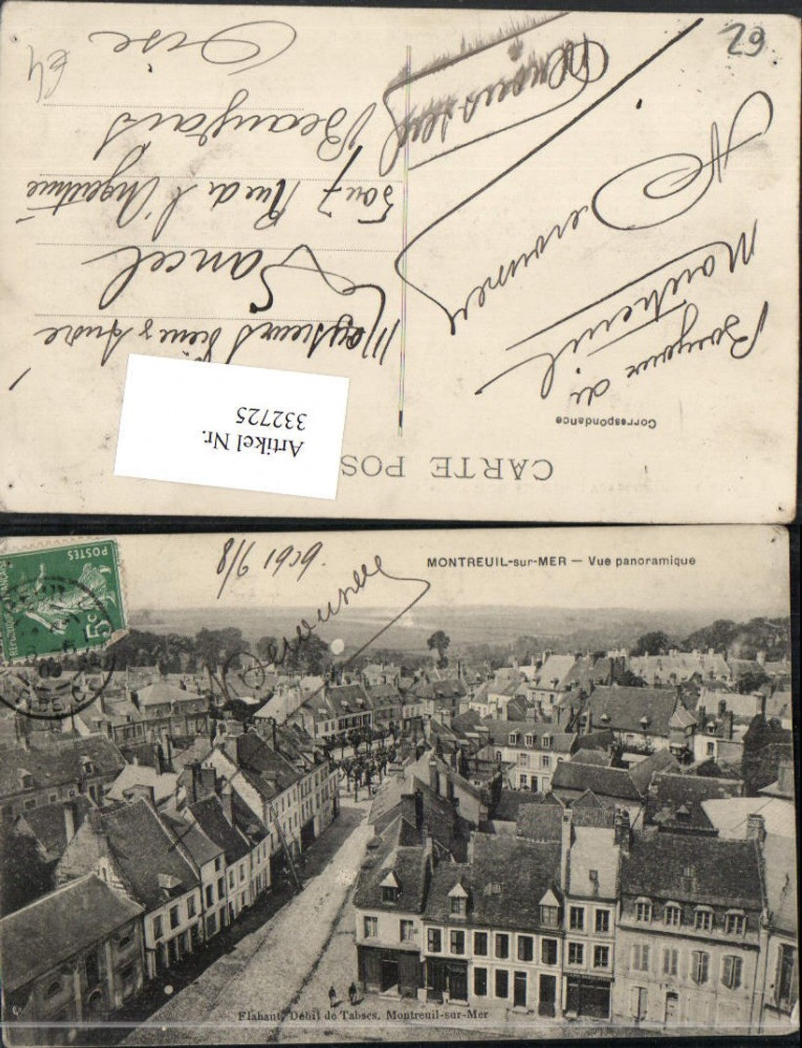 332725,Nord-Pas-de-Calais Pas-de-Calais Montreuil-sur-Mer Vue panoramique Teilansicht