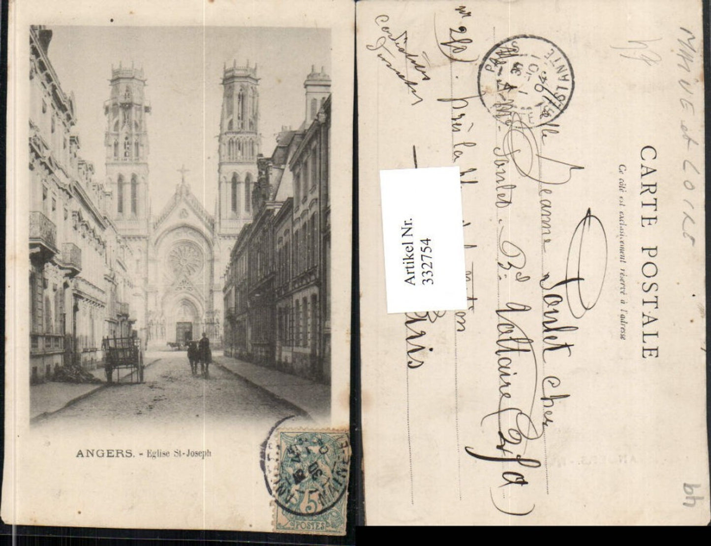 332754,Pays de la Loire Maine-et-Loire Angers Eglise St-Joseph Kirche Straßenansicht