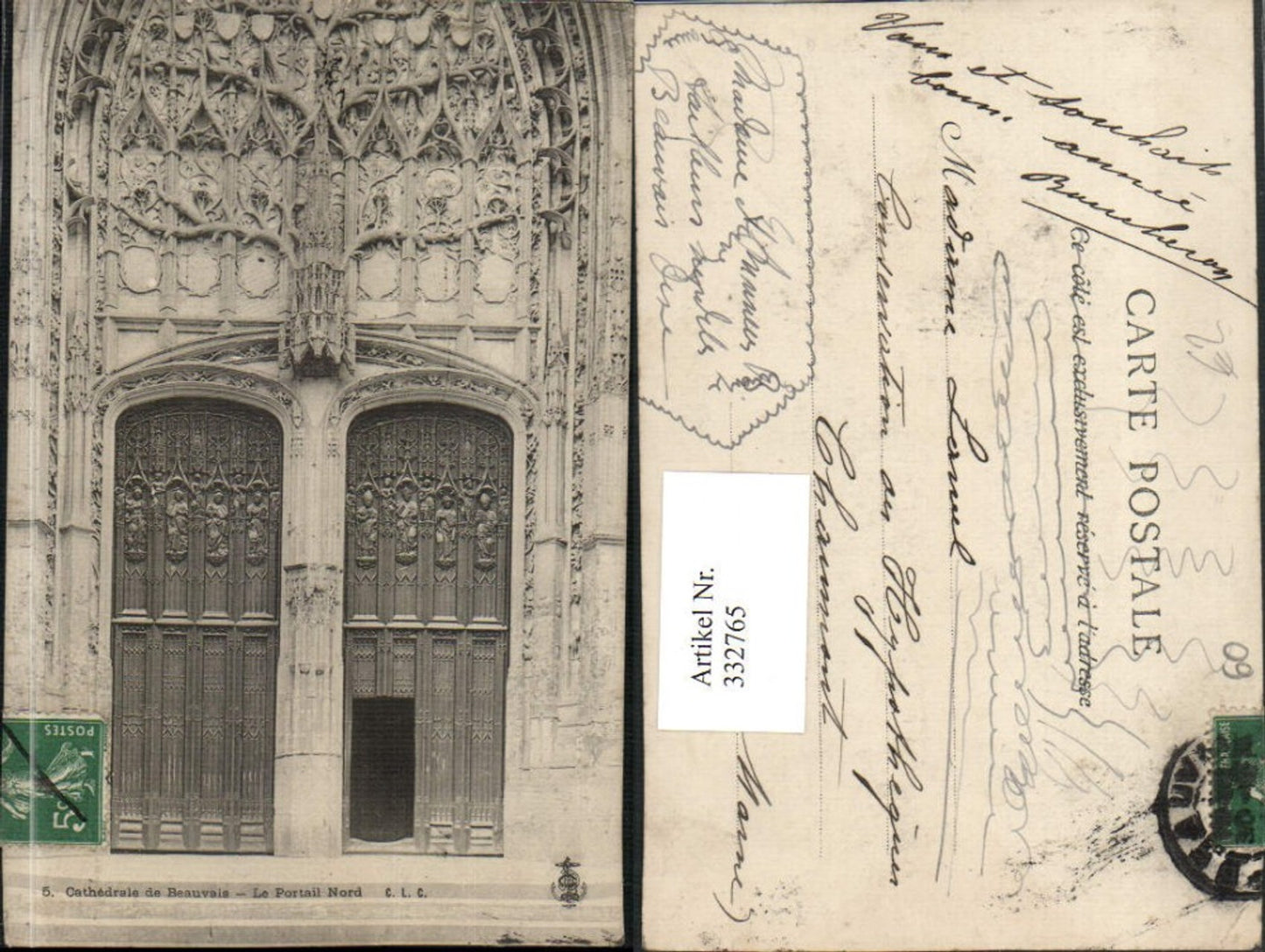 332765,Picardie Oise Beauvais Cathedrale Portail Nord Kirchenportal