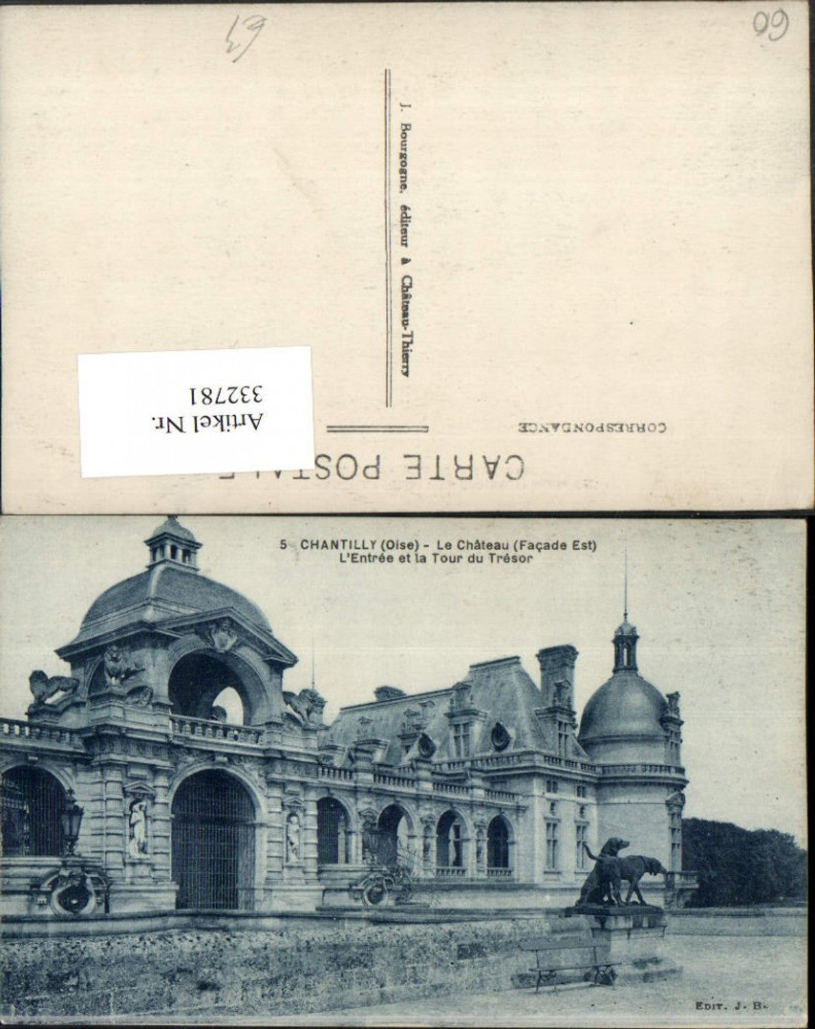 332781,Picardie Oise Chantilly Le Chateau L'Entree et la Tour du Tresor Schloss