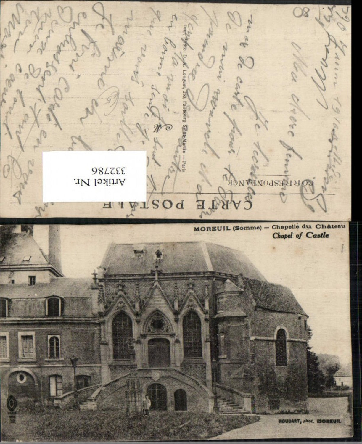 332786,Picardie Somme Moreuil Chapelle du Chateau Schlosskapelle