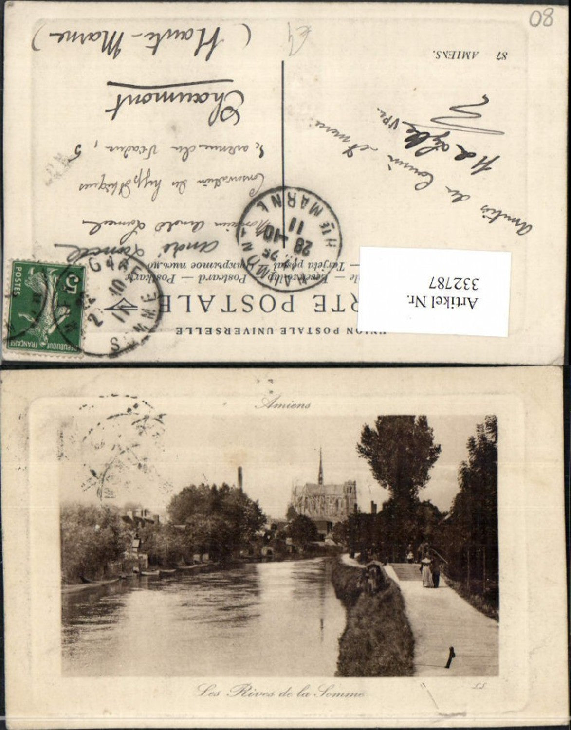332787,Picardie Somme Amiens Les Rives de la Somme Fluss Kirche