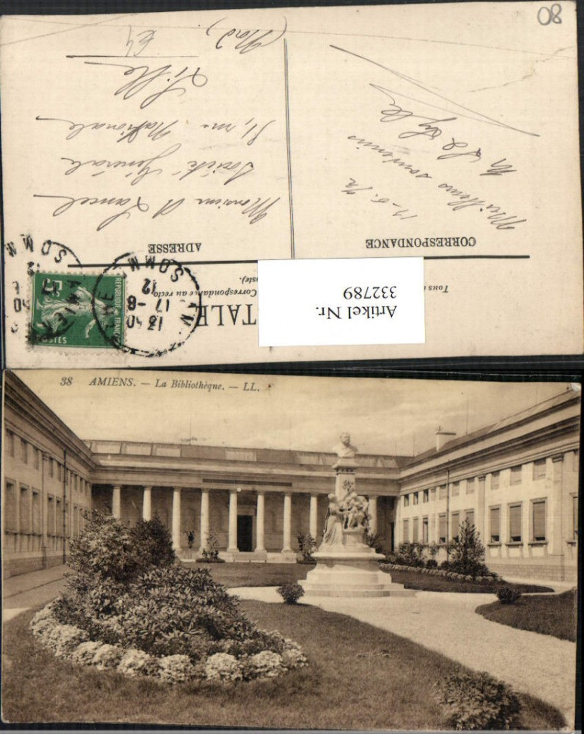 332789,Picardie Somme Amiens La Bibliotheque Bibliothek Denkmal