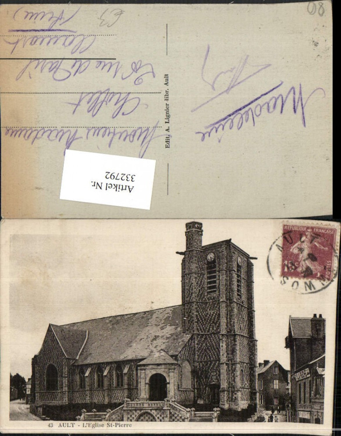 332792,Picardie Somme Ault L'Eglise St-Pierre Kirche