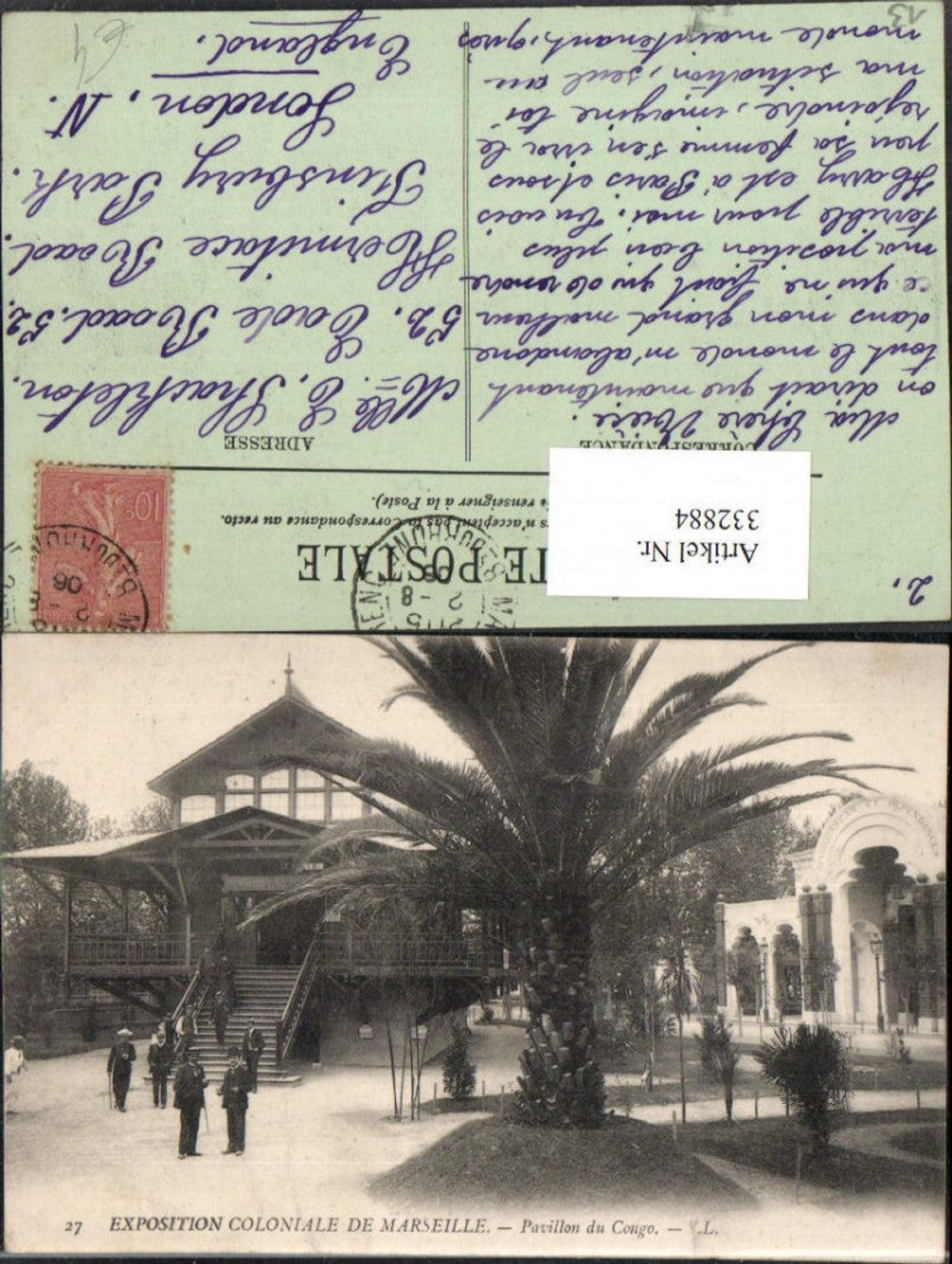 332884,Provence-Alpes-Cote-Azur Bouches-de-Rhone Marseille Exposition Coloniale Pavillon Congo