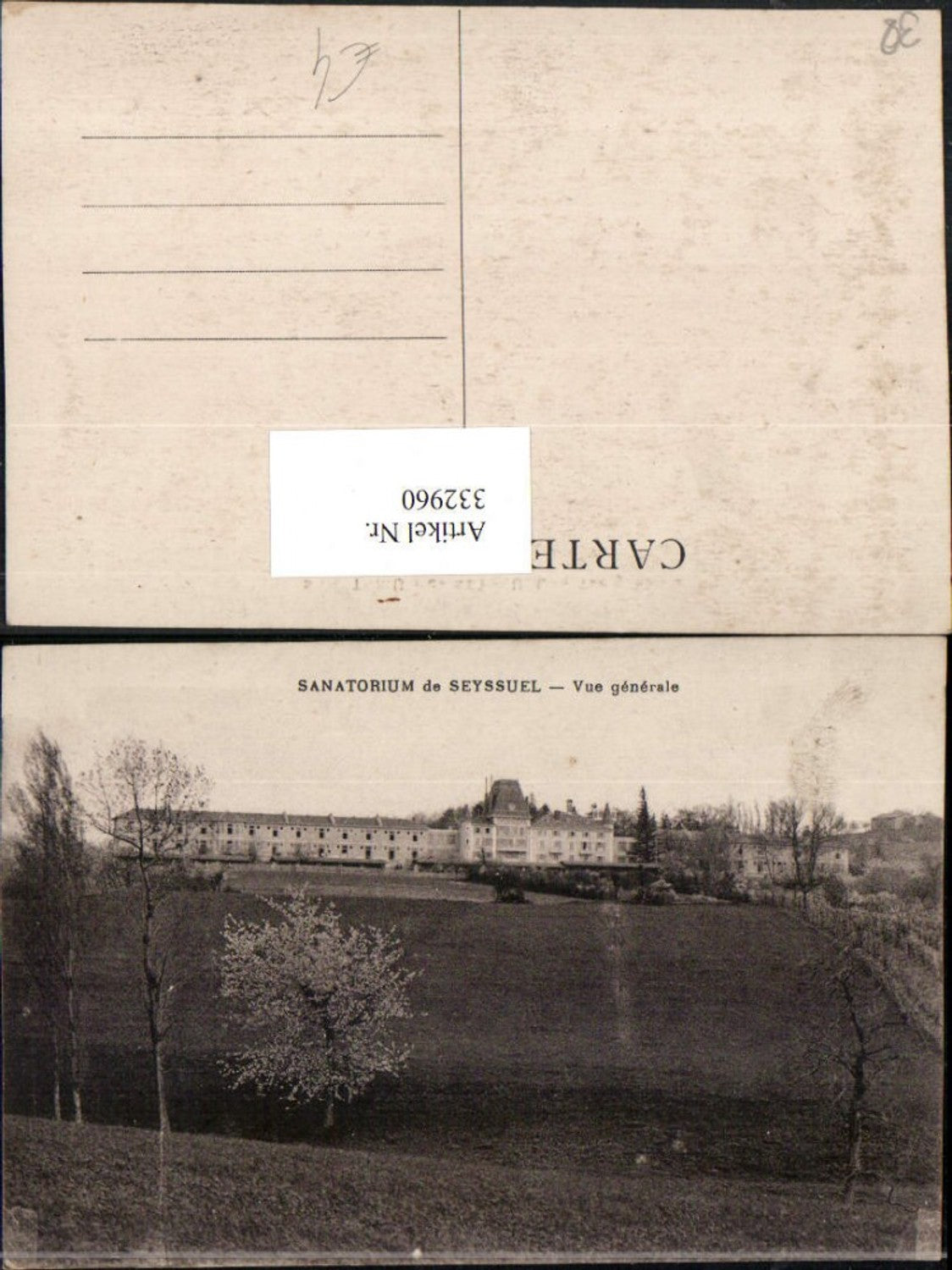 332960,Rhone-Alpes Isere Sanatorium de Seyssuel Vue generale