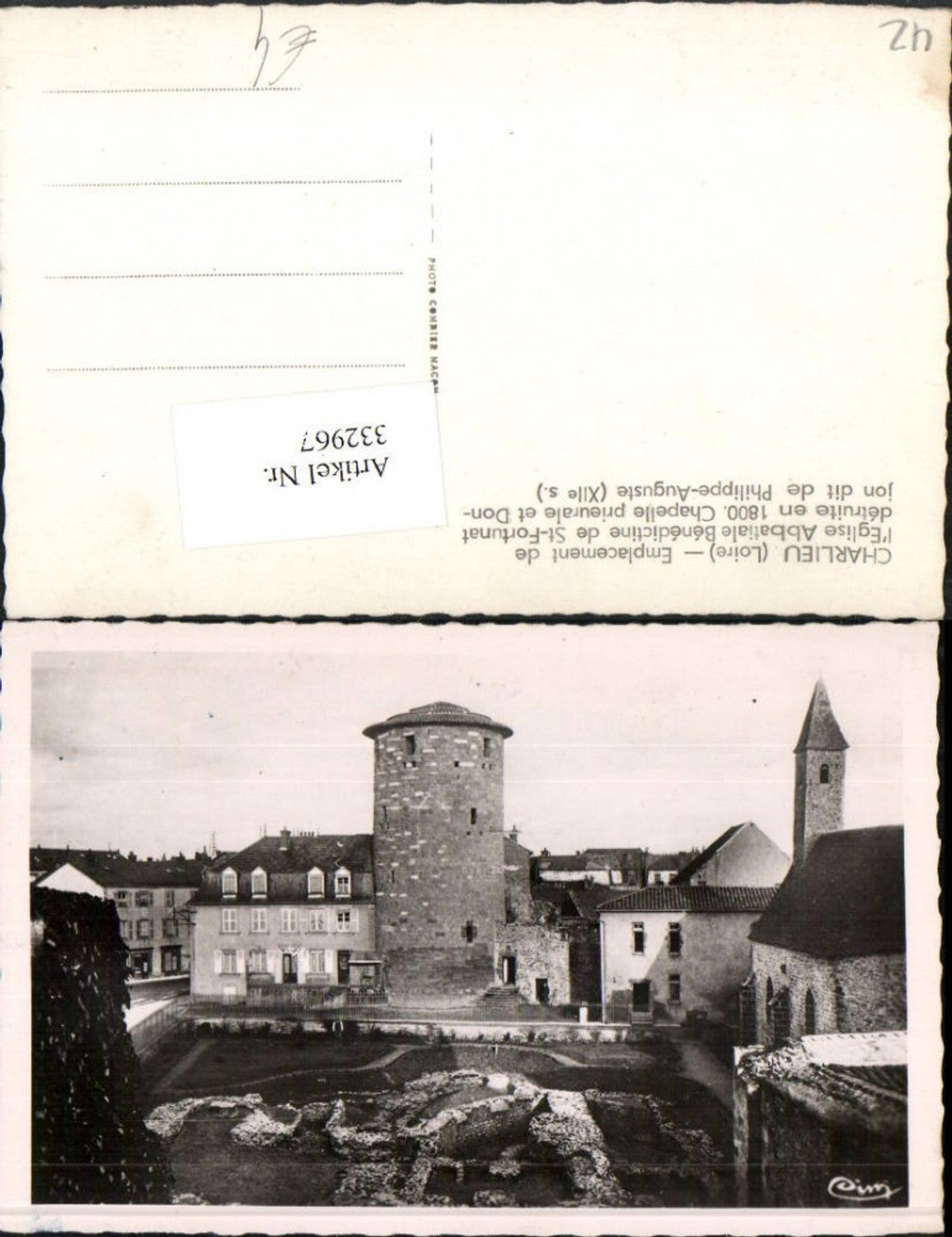 332967,Rhone-Alpes Loire Charlieu Eglise Abbatiale Benedictine de St-Fortunat Kirche Turm