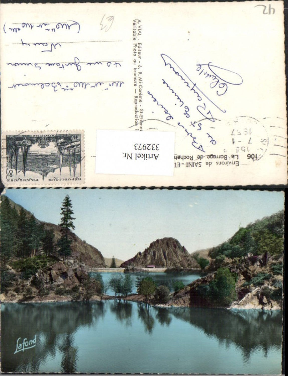 332973,Rhone-Alpes Loire Saint-Etienne Le Barrage de Rochetaillee Talsperre