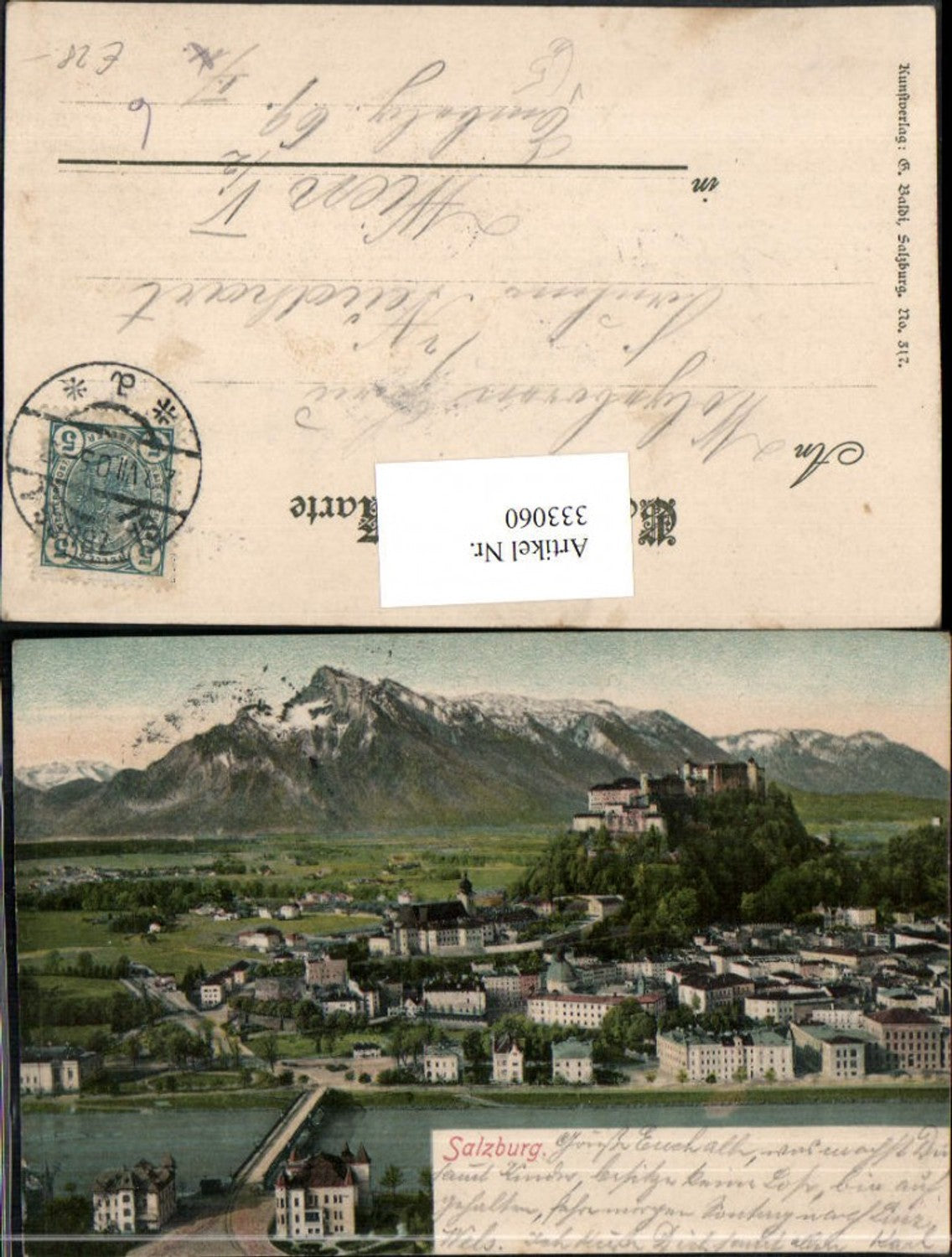 333060,Salzburg Teilansicht m. Festung Bergkulisse pub G. Baldi 317