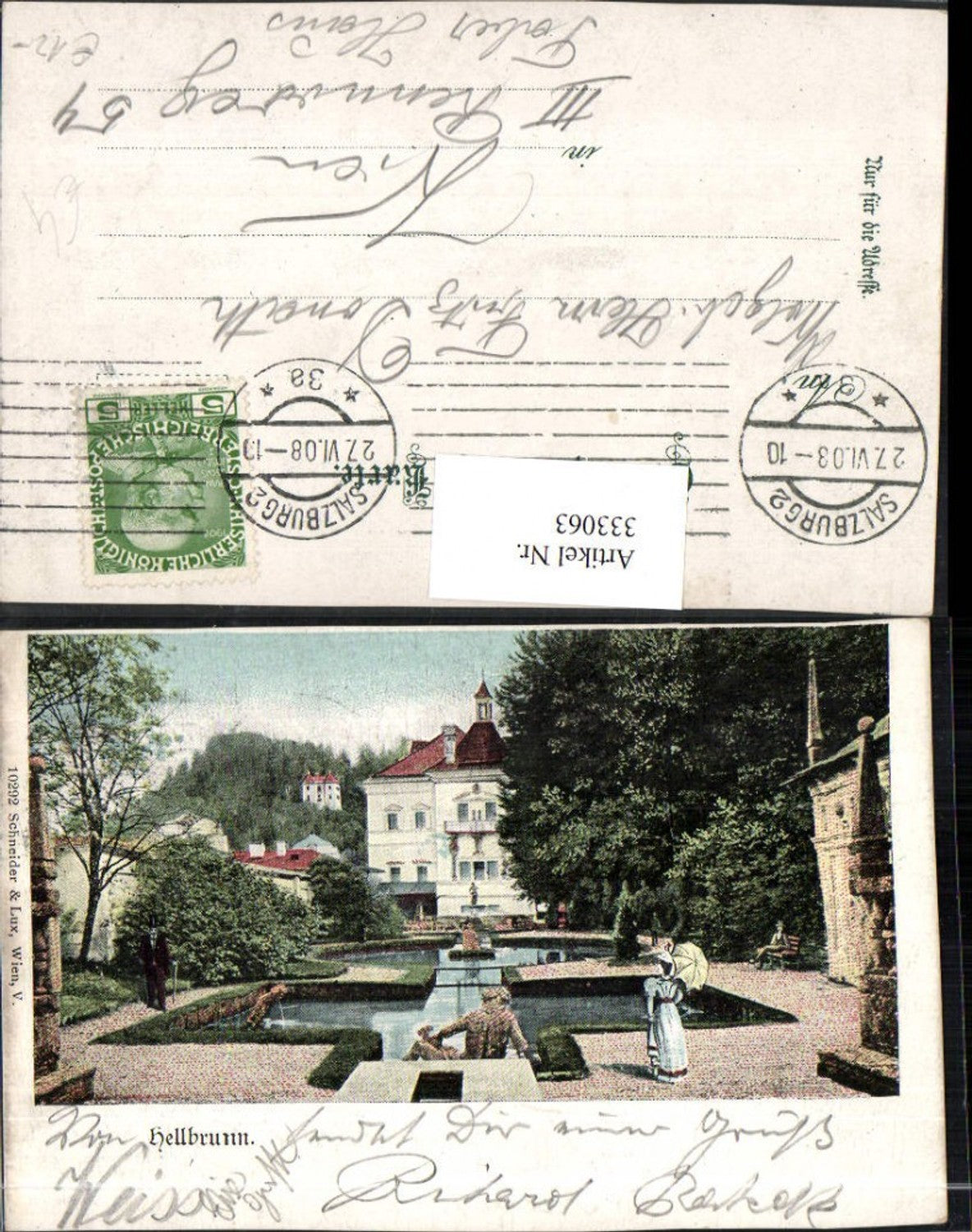 333063,Salzburg Hellbrunn Wasserspiele pub Schneider & Lux 10292