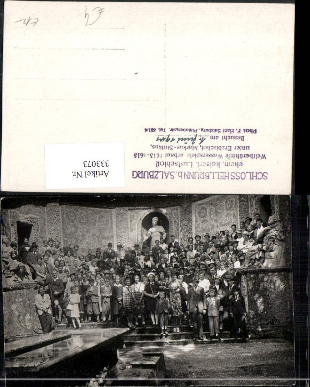 333073, Photo AK Salzburg Hellbrunn Palace Group photo 1941