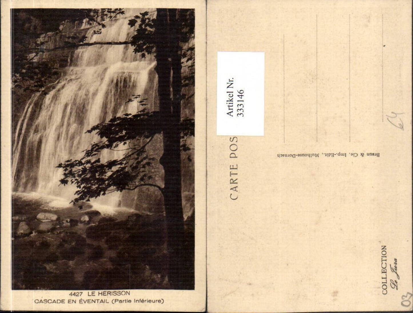333146,Auvergne Allier Le Herisson Cascade en Eventail Wasserfall