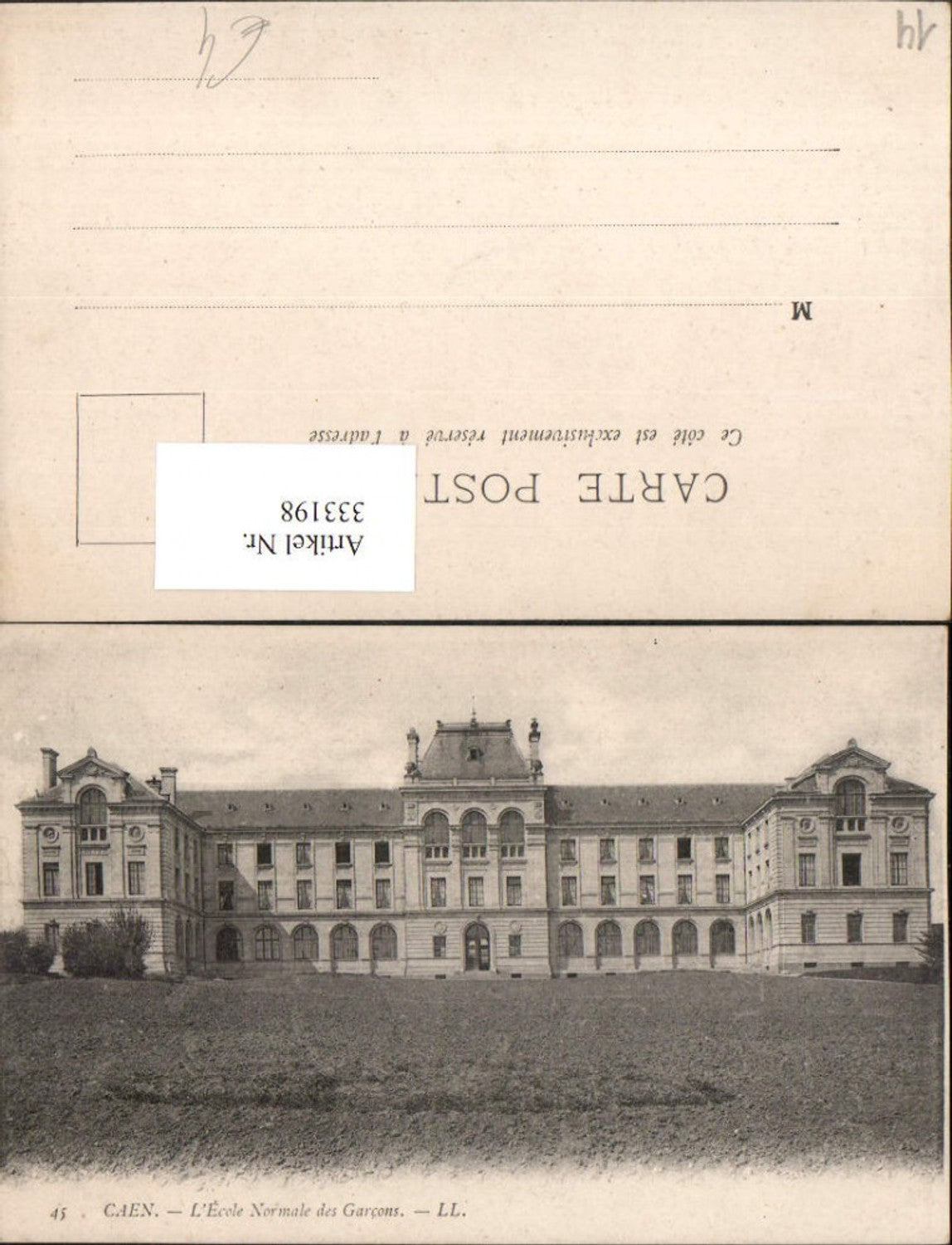 333198,Basse-Normandie Calvados Caen L'Ecole Normale des Garcons Schule