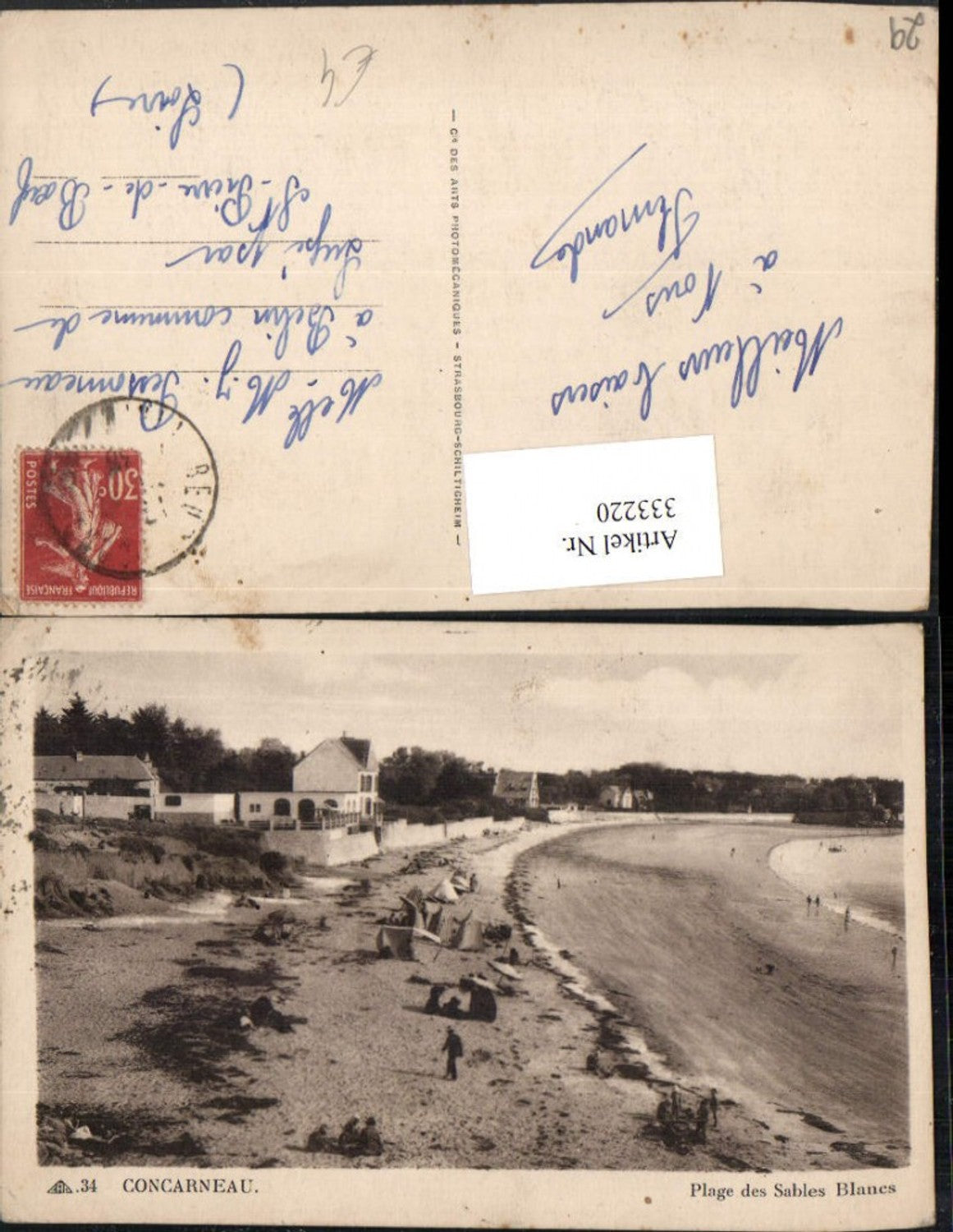 333220,Bretagne Finistere Concarneau Plage des Sables Blancs Strand