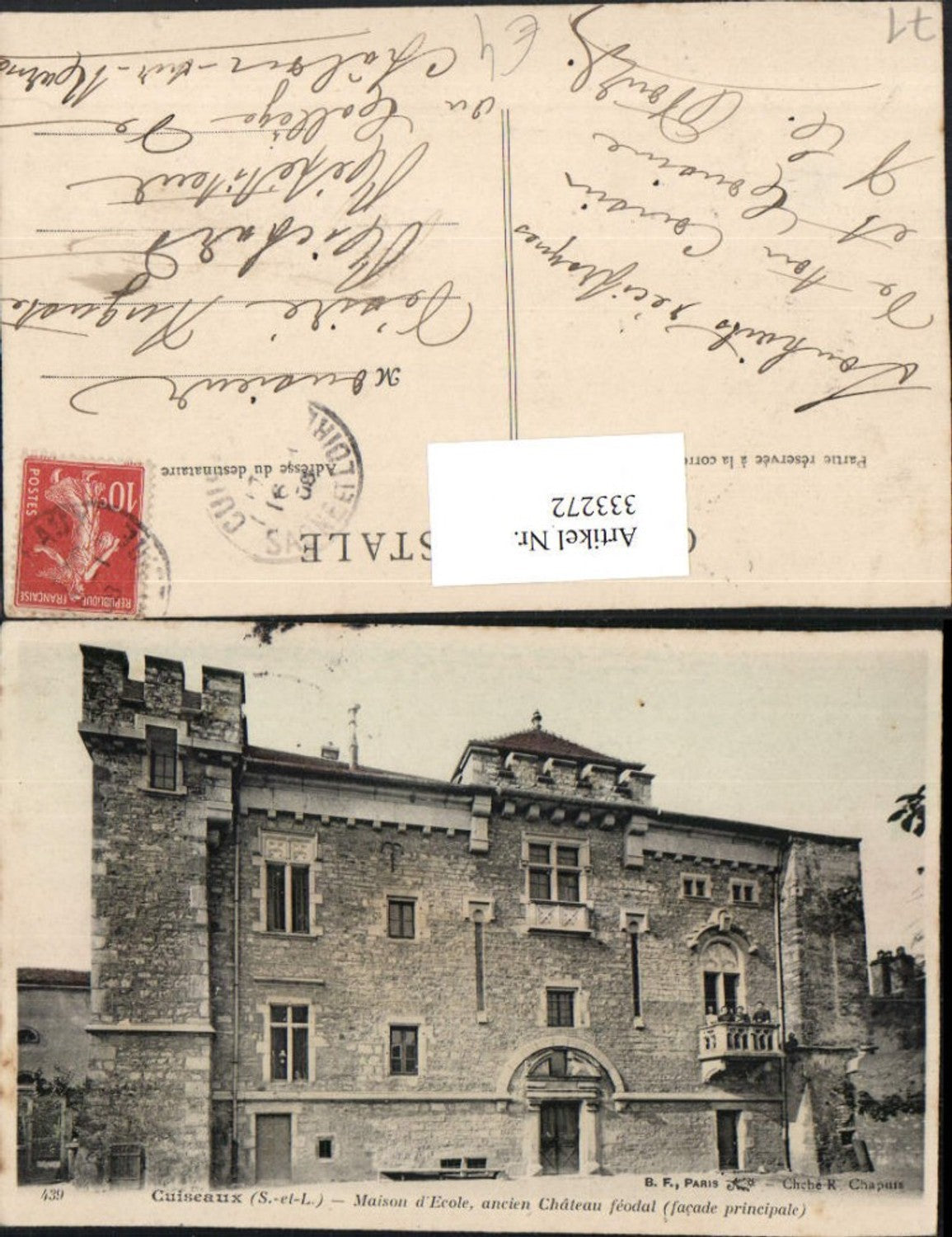 333272,Burgund Saone-et-Loire Cuiseaux Masion d'Ecole ancien Chateau feodal Gebäude