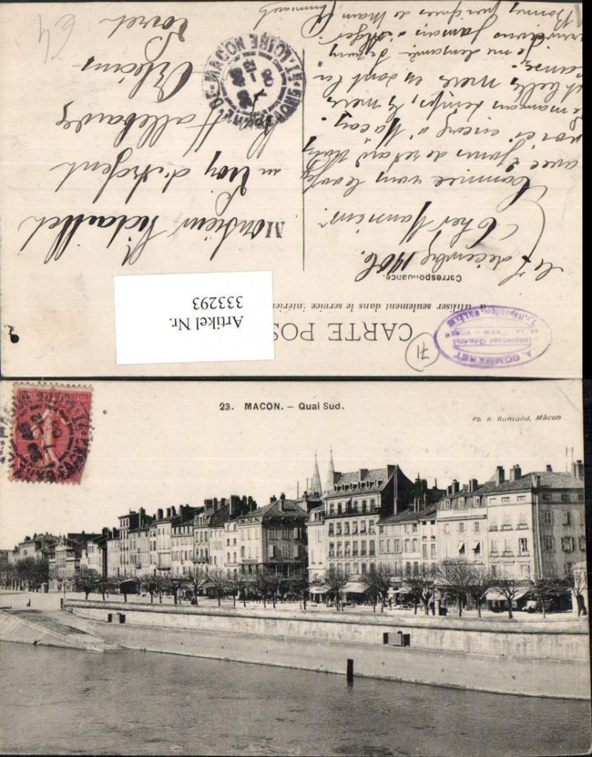 333293,Burgund Saone-et-Loire Macon Quai Sud Teilansicht