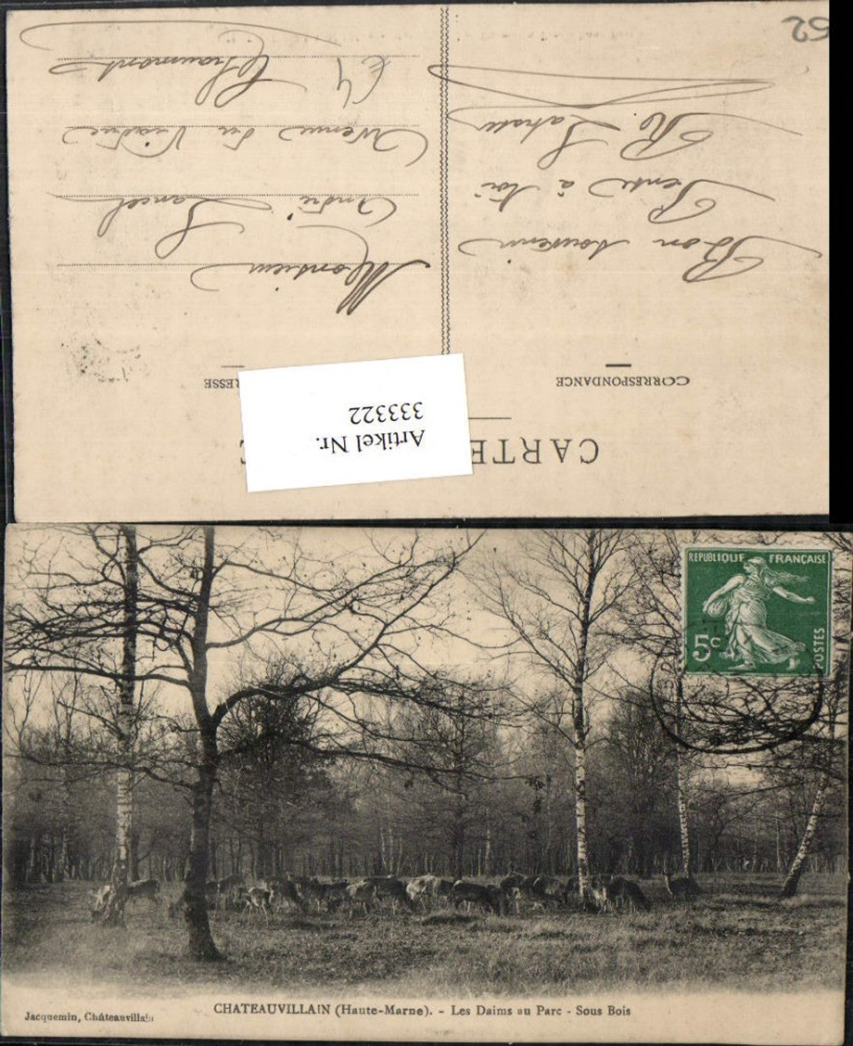 333322,Champagne-Ardenne Haute-Marne Chateauvillain Les Daims au Parc Sous Bois Rehe
