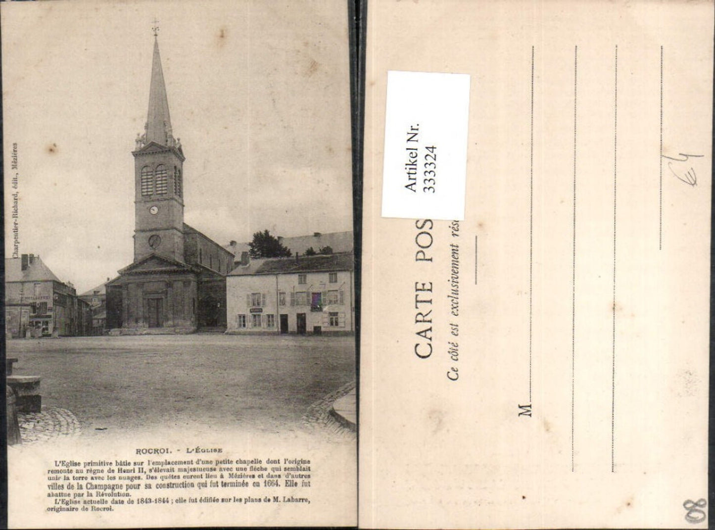 333324,Champagne-Ardenne Ardennes Rocroi L'Eglise Kirche