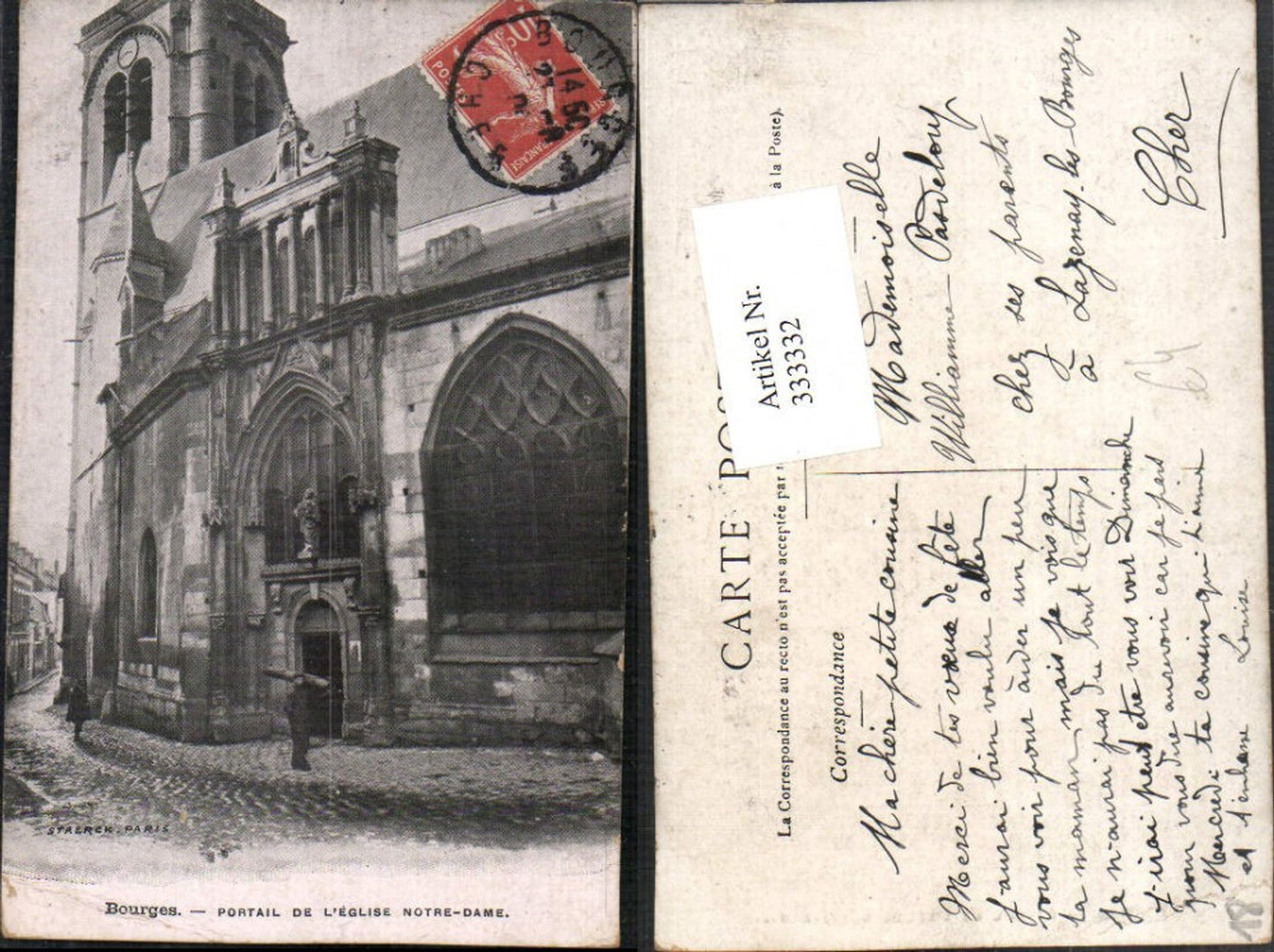 333332,Centre Cher Bourges Portail de l'Eglise Notre-Dame Kirche
