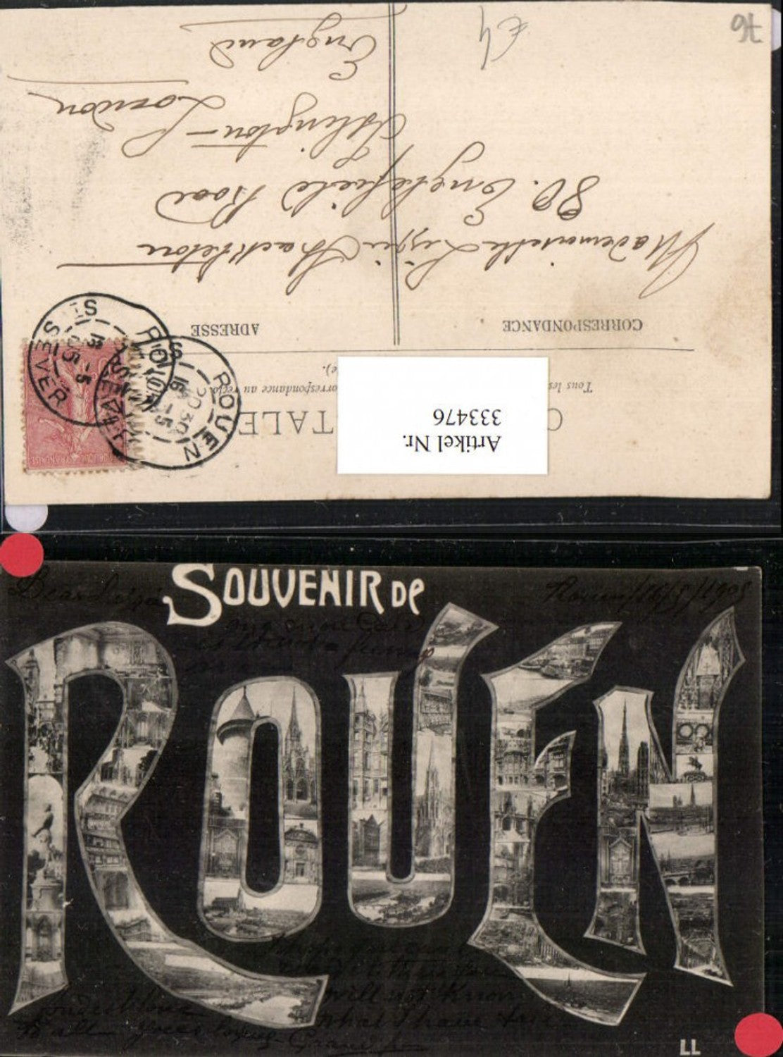 333476,Haute-Normandie Seine-Maritime Rouen Buchstaben Collage Mehrbildkarte
