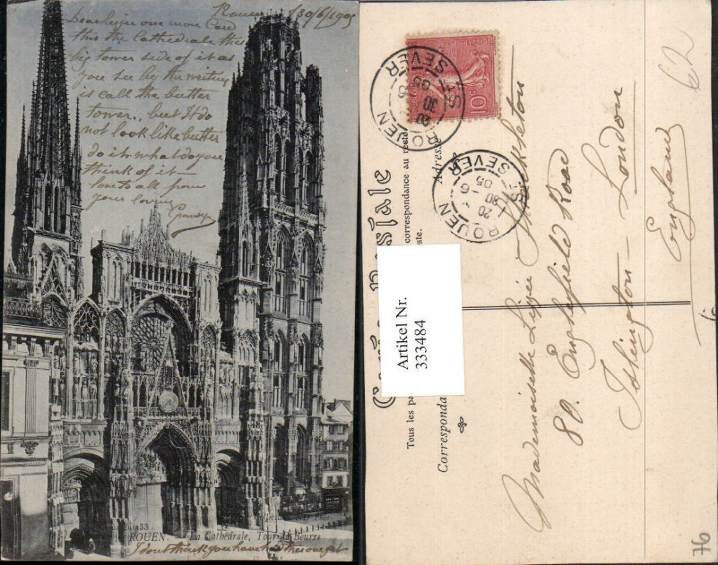 333484,Haute-Normandie Seine-Maritime Rouen La Cathedrale Tour de Beurre Kirche