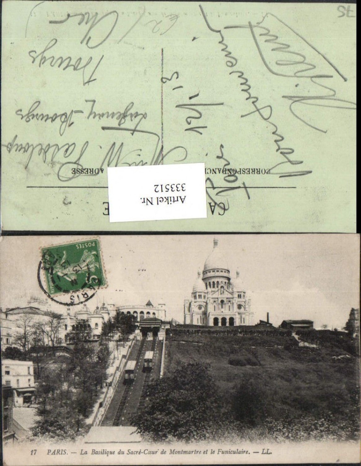 333512,Ile-de-France Paris La Basilique du Sacre-Coeur de Montmartre et le Funiculaire Kirche