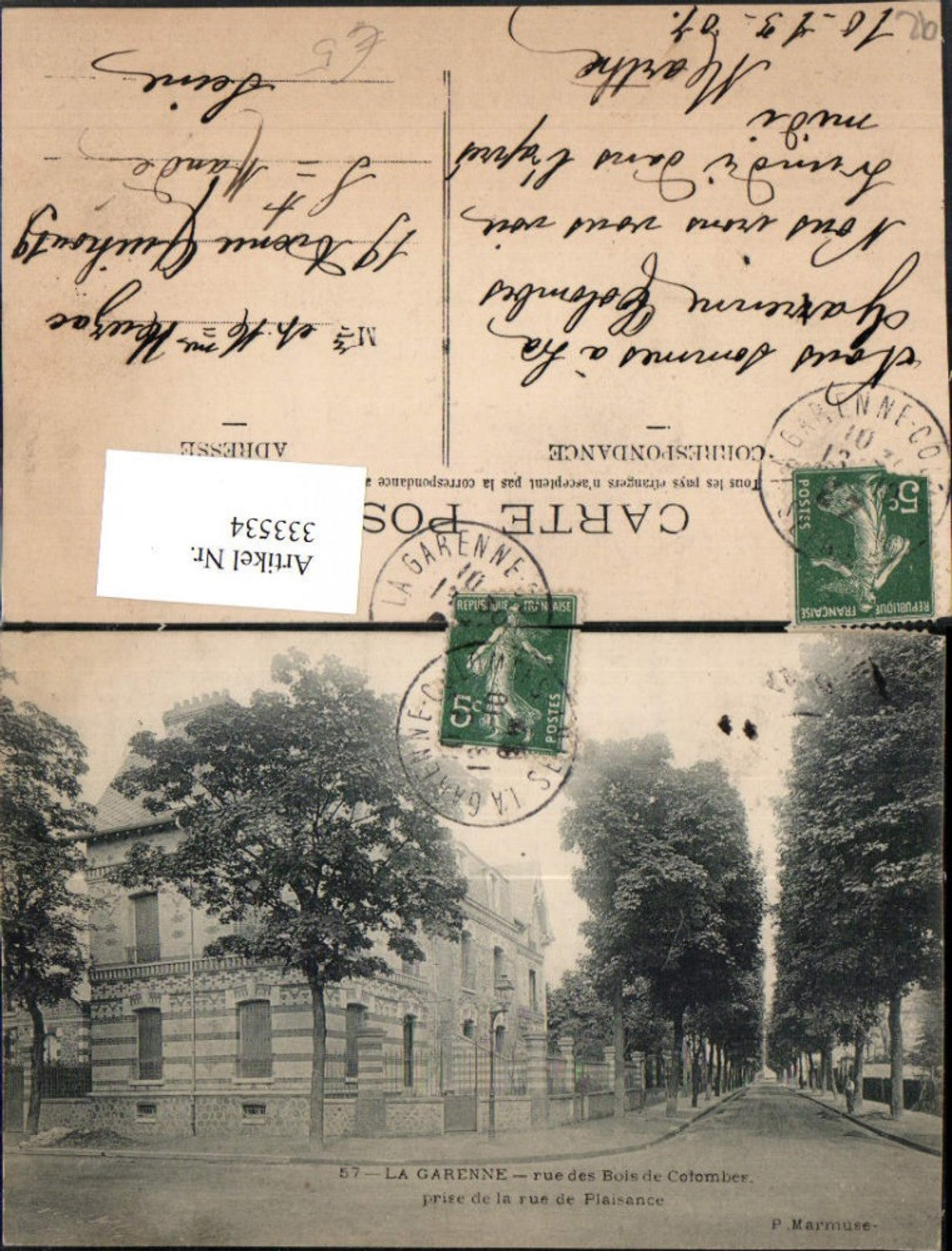 333534,Ile-de-France Hauts-de-Seine La Garenne Rue des Blois de Cotombes Straßenansicht