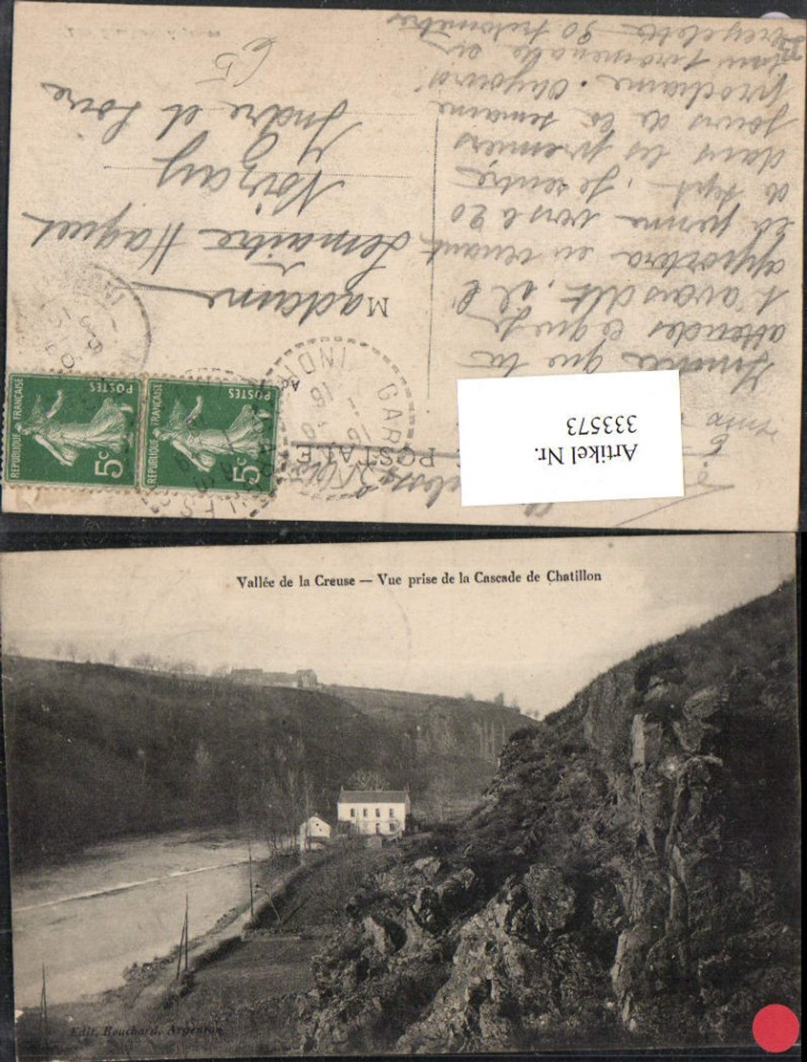 333573,Limousin Creuse Vallee de la Creuse Vue prise de la Cascade de Chatillon Fluss